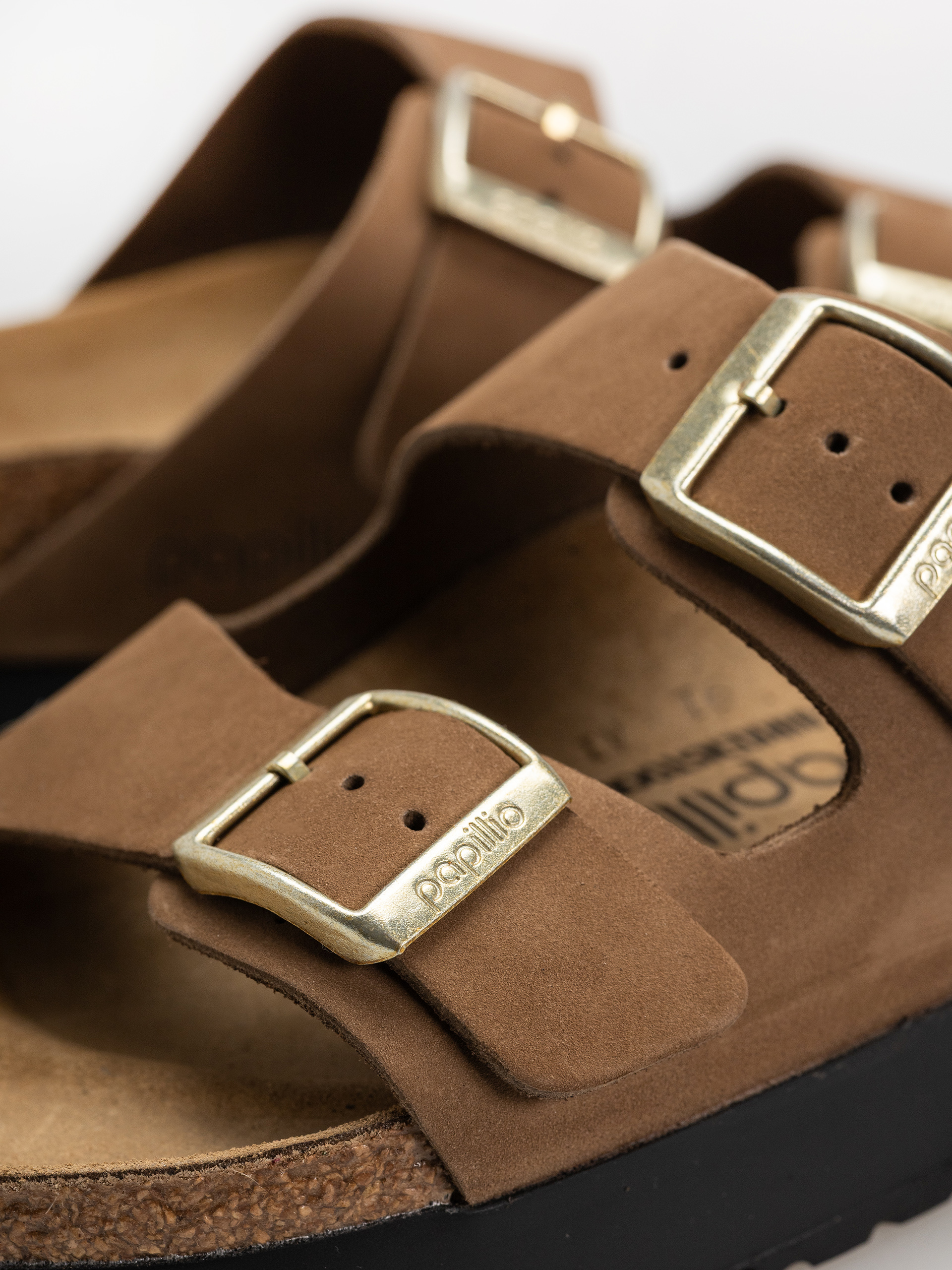 Чехли Birkenstock Arizona Flex Platform Nubuck Leather Narrow Wmn (dark tea)