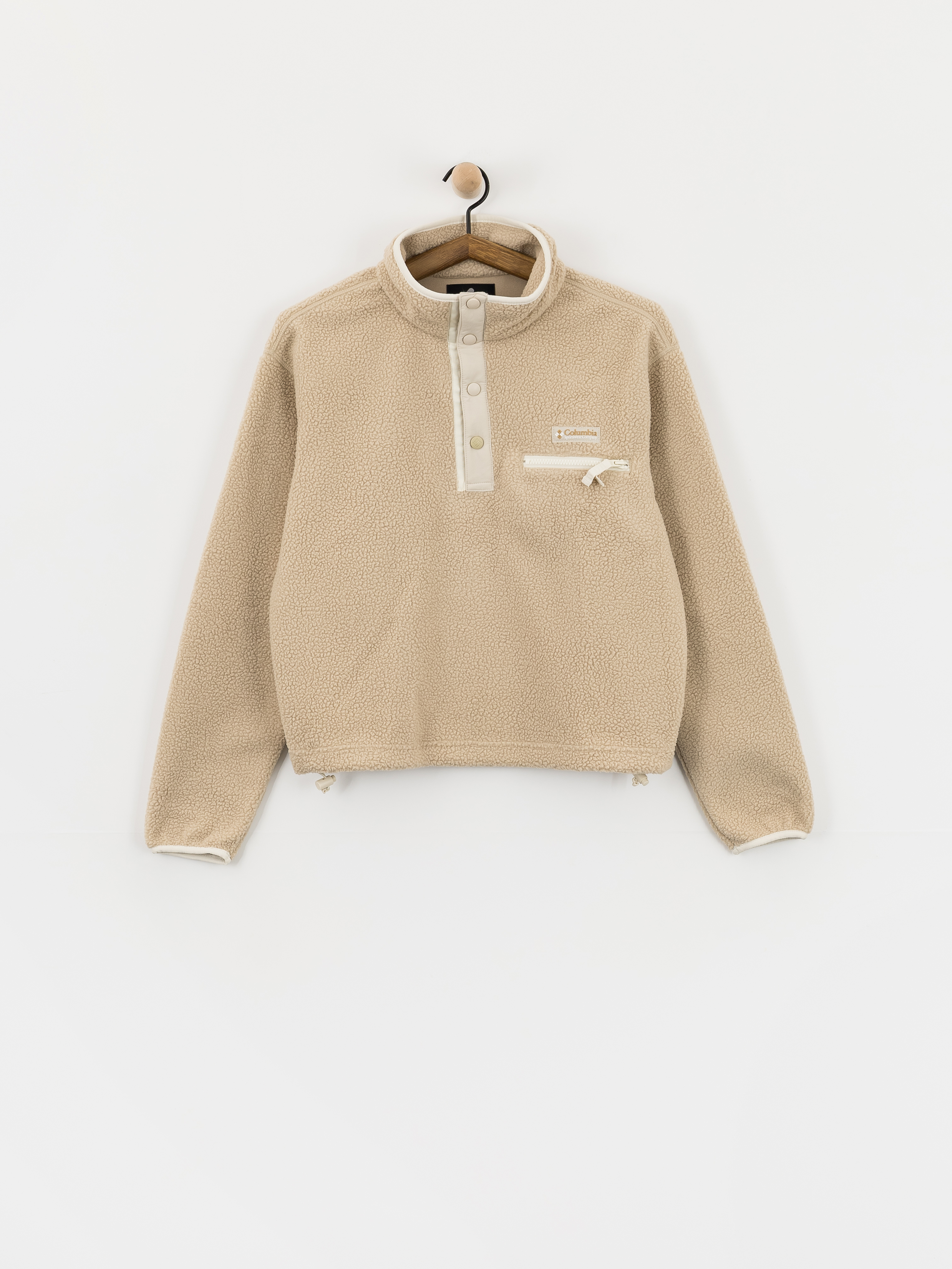 Поларени суитшърт Columbia Helvetia II Cropped Half Snap Wmn (ancient fossil/dark stone/chalk)