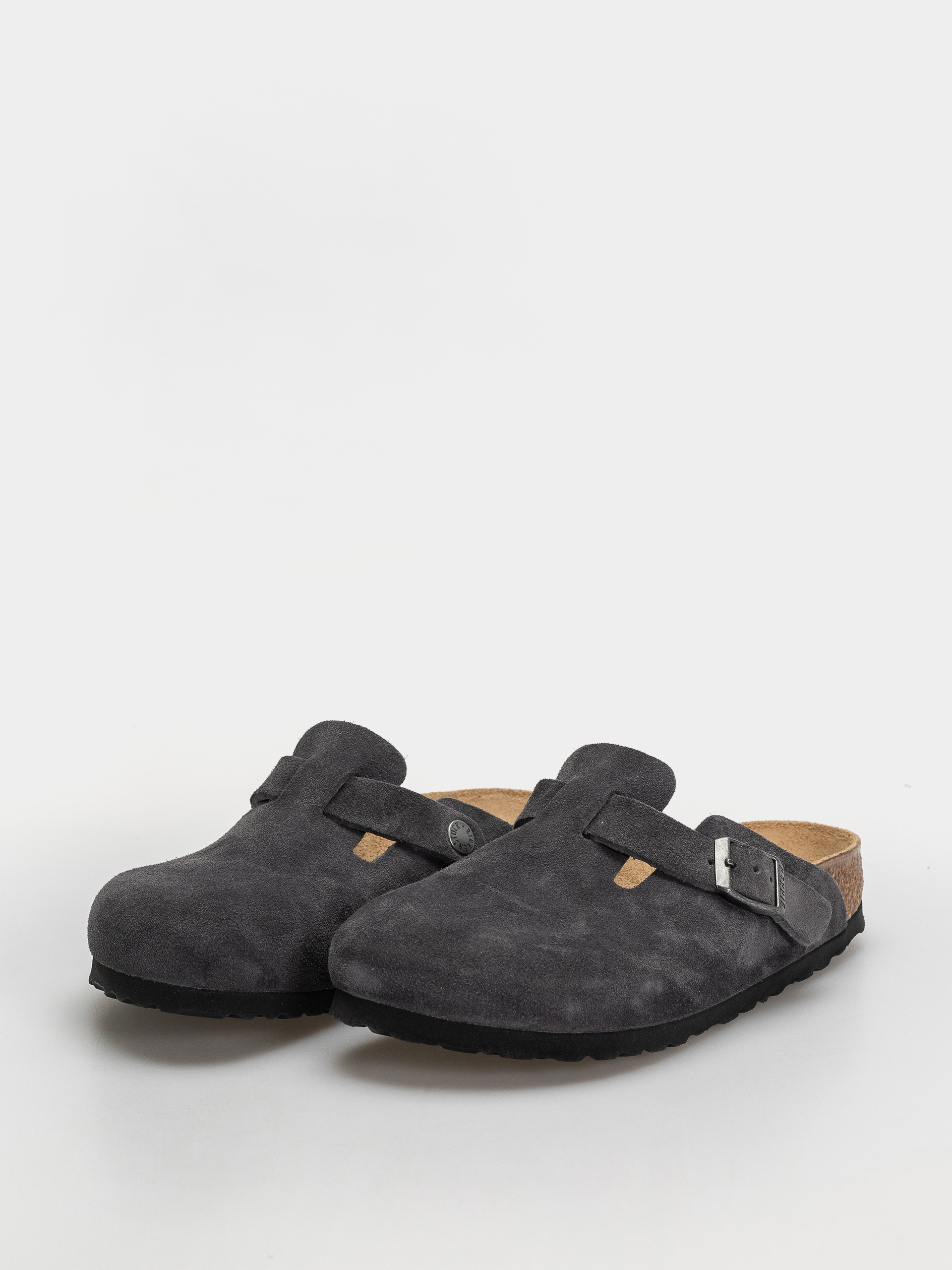 Чехли Birkenstock Boston Suede Leather Narrow (charcoal)