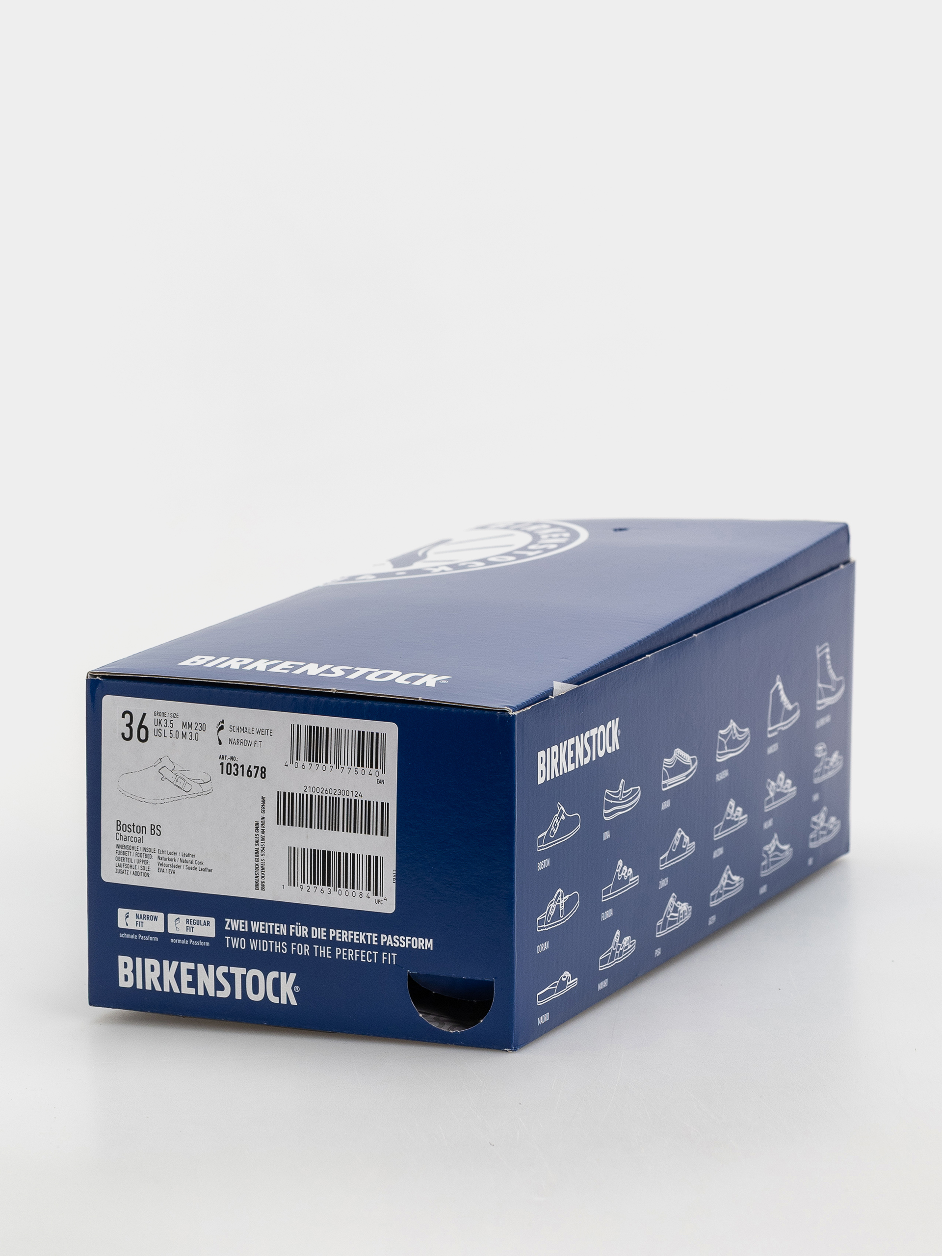 Чехли Birkenstock Boston Suede Leather Narrow (charcoal)