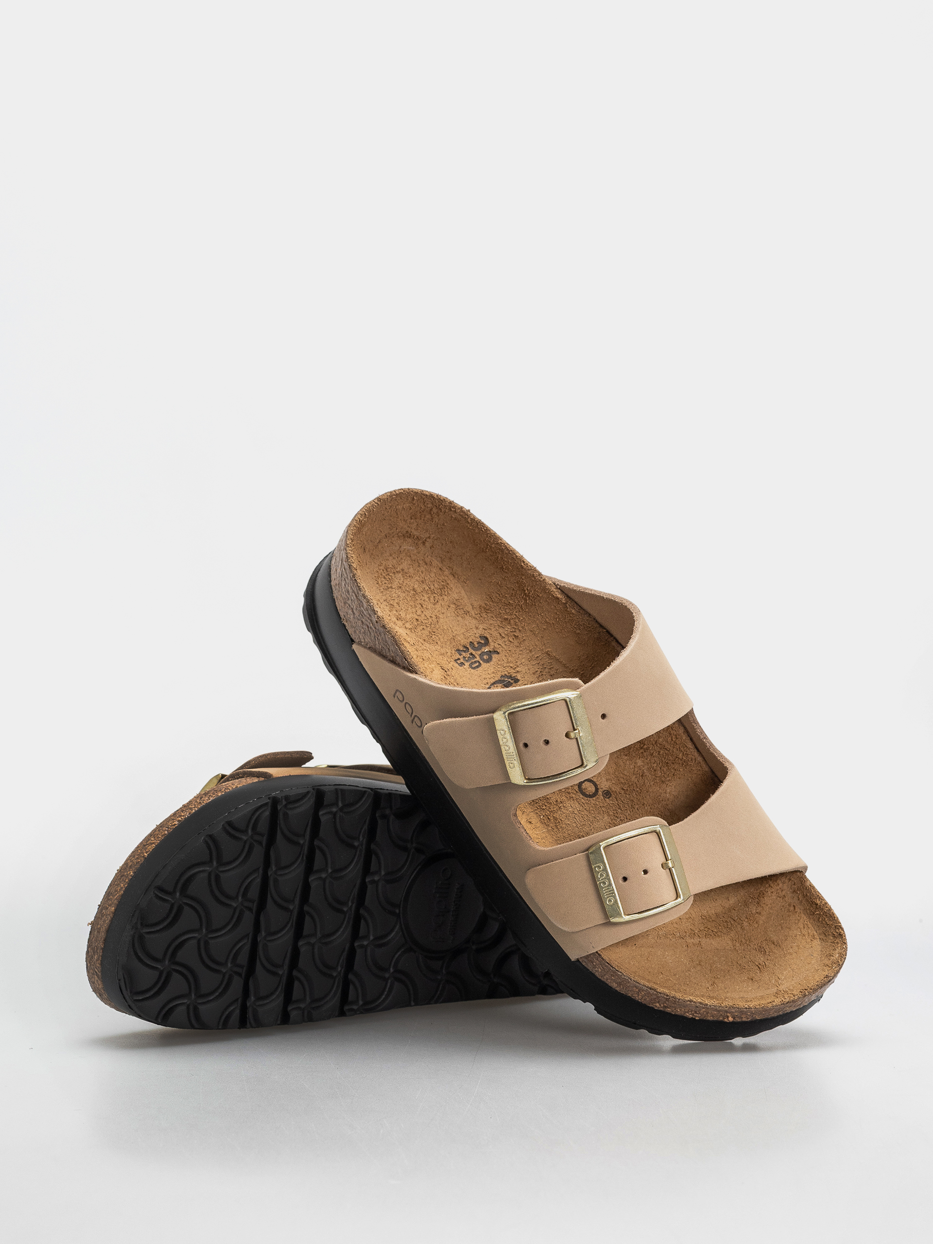 Чехли Birkenstock Arizona Flex Platform Nubuck Leather Narrow Wmn (sandcastle)