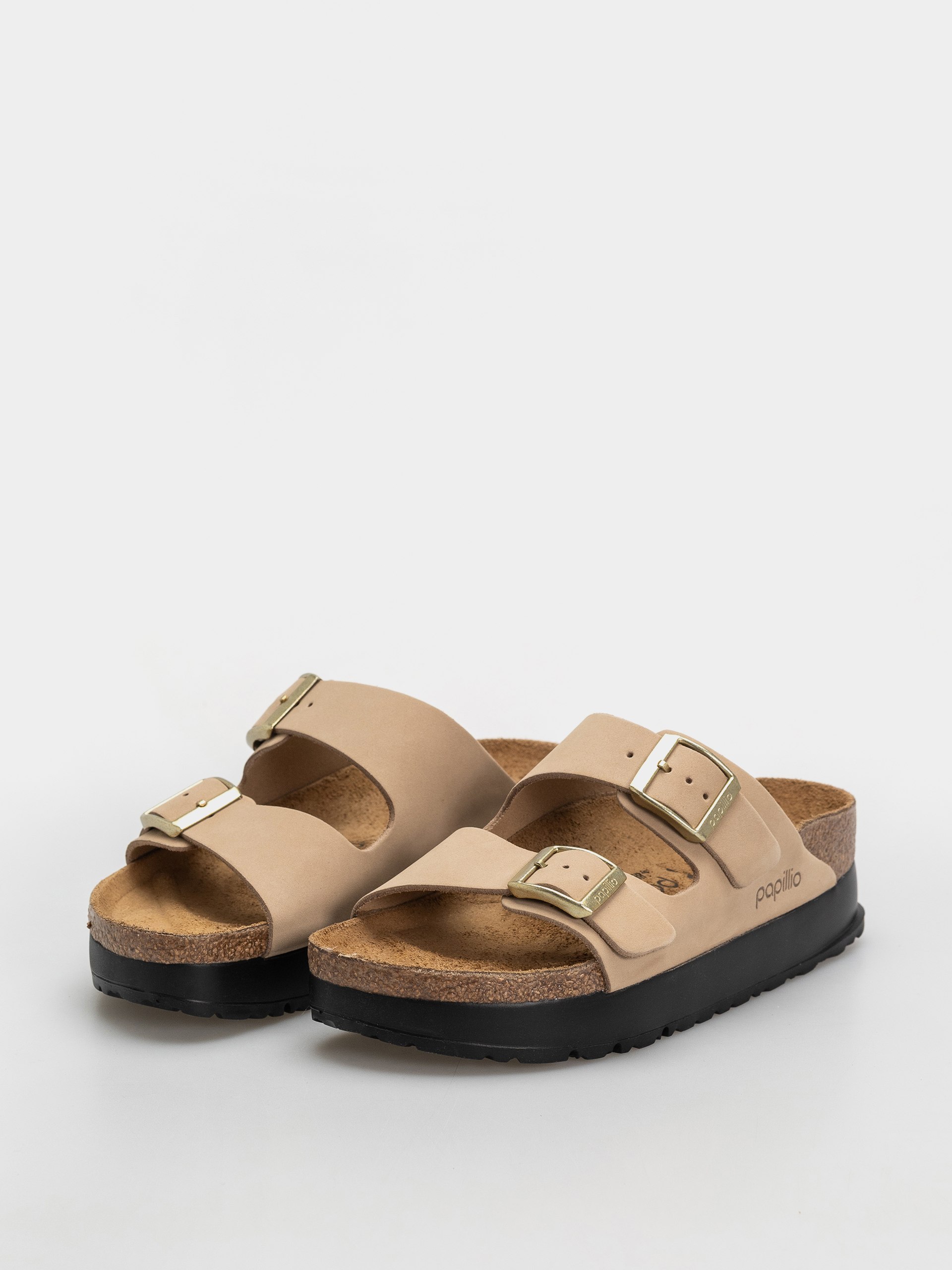 Чехли Birkenstock Arizona Flex Platform Nubuck Leather Narrow Wmn (sandcastle)