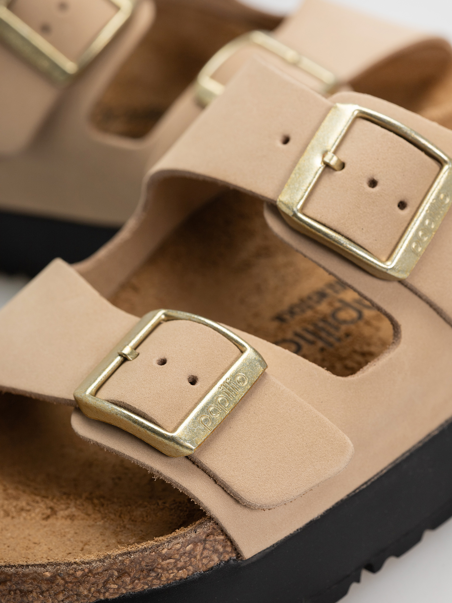 Чехли Birkenstock Arizona Flex Platform Nubuck Leather Narrow Wmn (sandcastle)