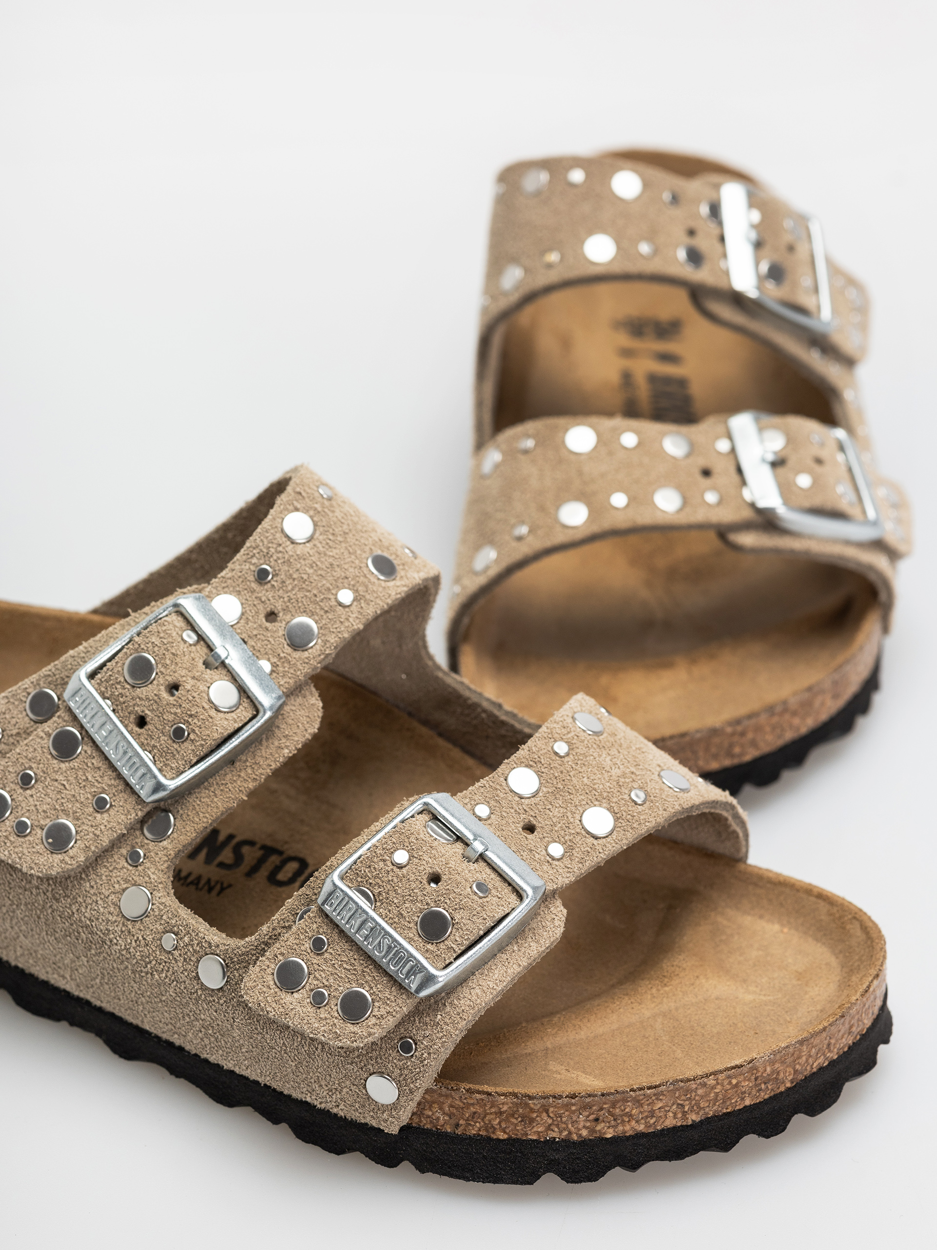 Чехли Birkenstock Arizona Rivets Suede Leather Narrow Wmn (taupe)