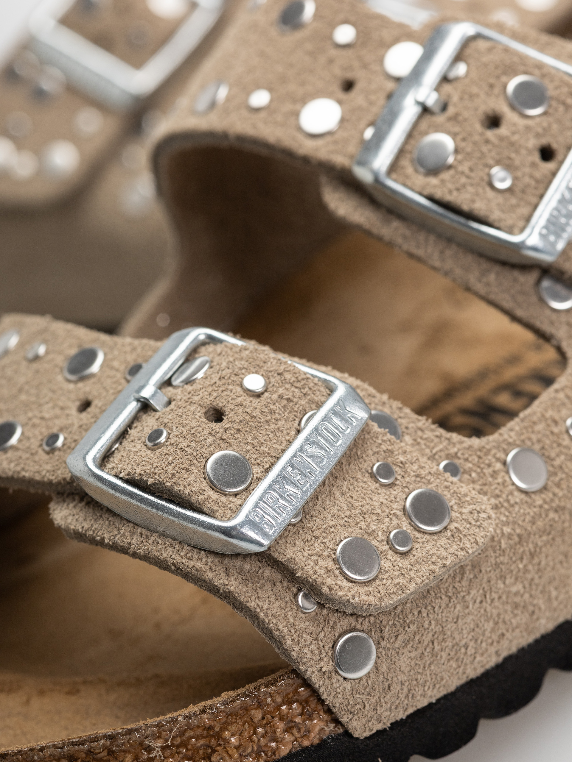 Чехли Birkenstock Arizona Rivets Suede Leather Narrow Wmn (taupe)