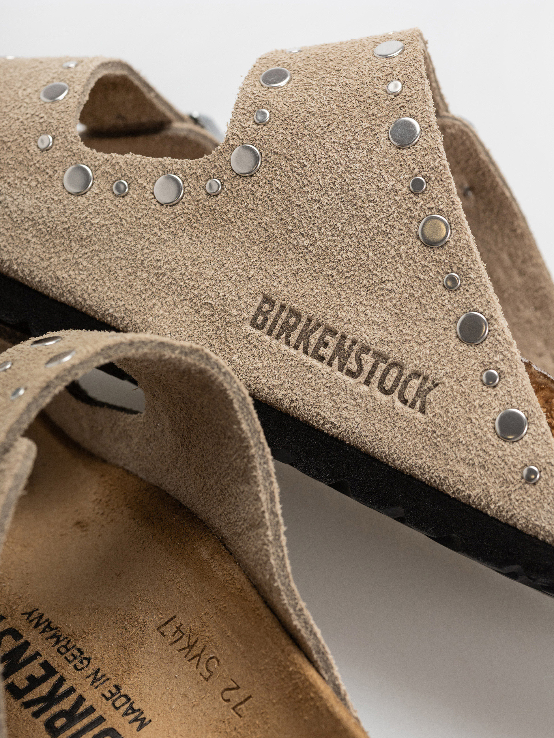 Чехли Birkenstock Arizona Rivets Suede Leather Narrow Wmn (taupe)