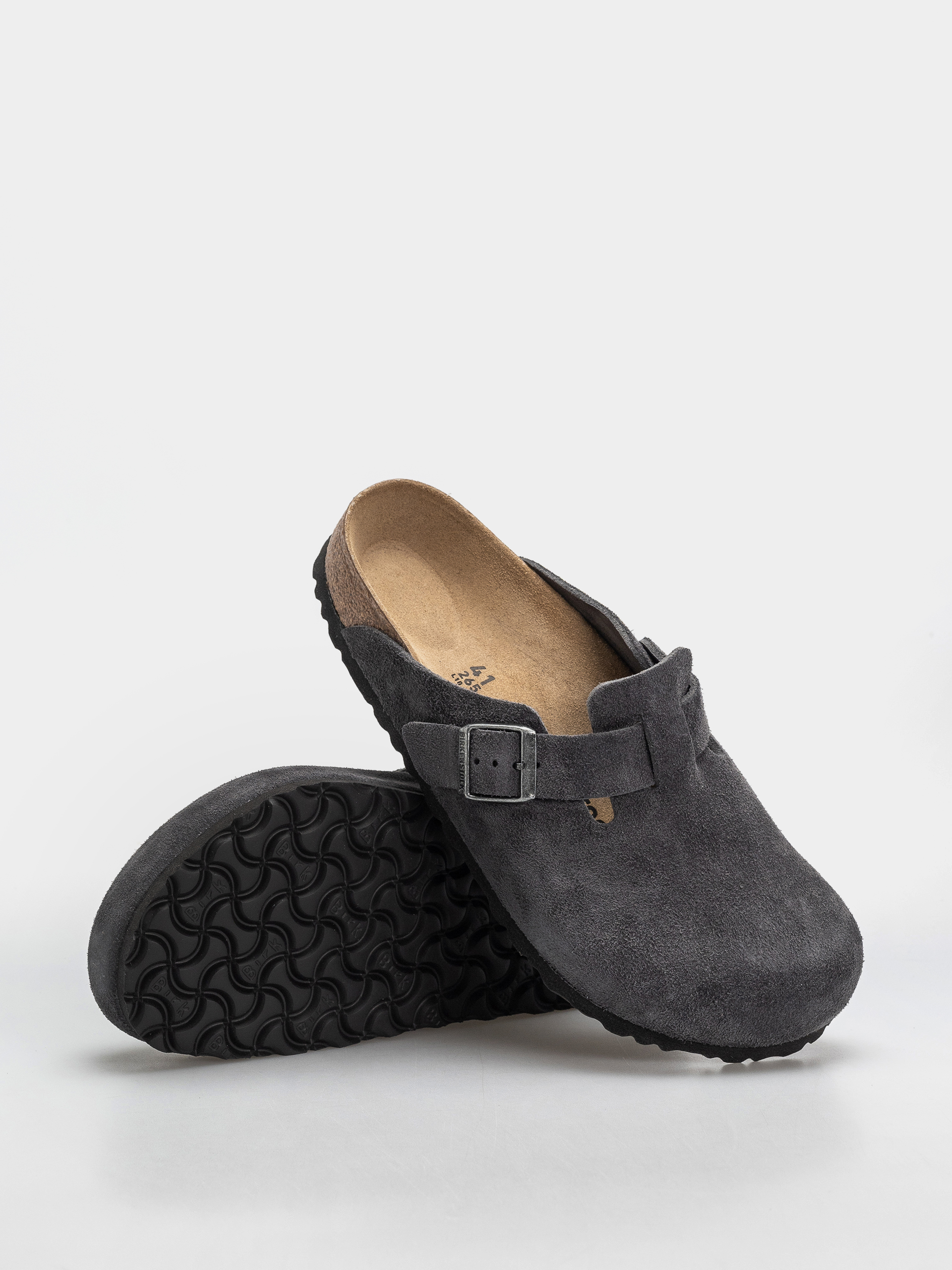 Чехли Birkenstock Boston Suede Leather Regular (charcoal)
