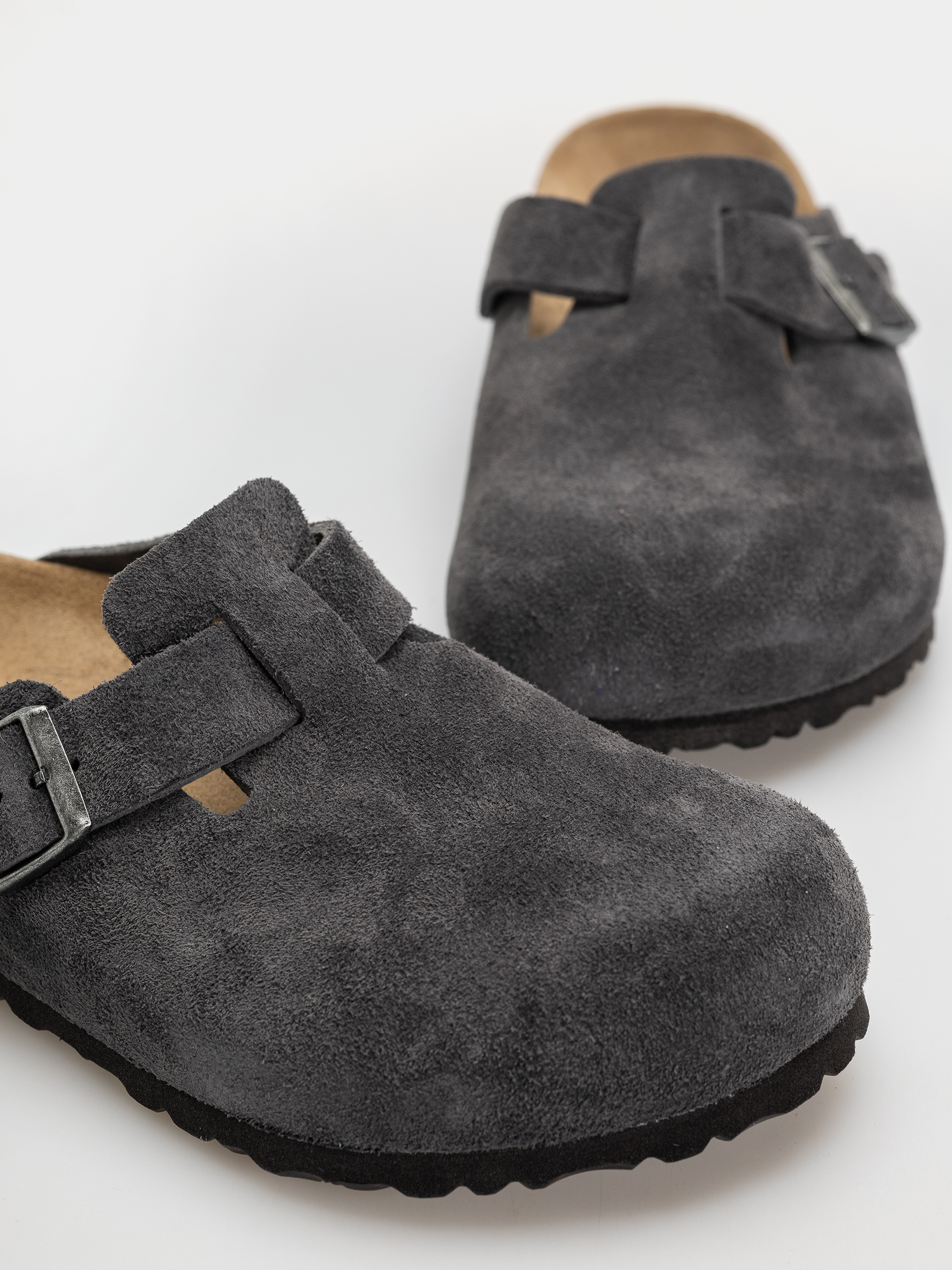 Чехли Birkenstock Boston Suede Leather Regular (charcoal)