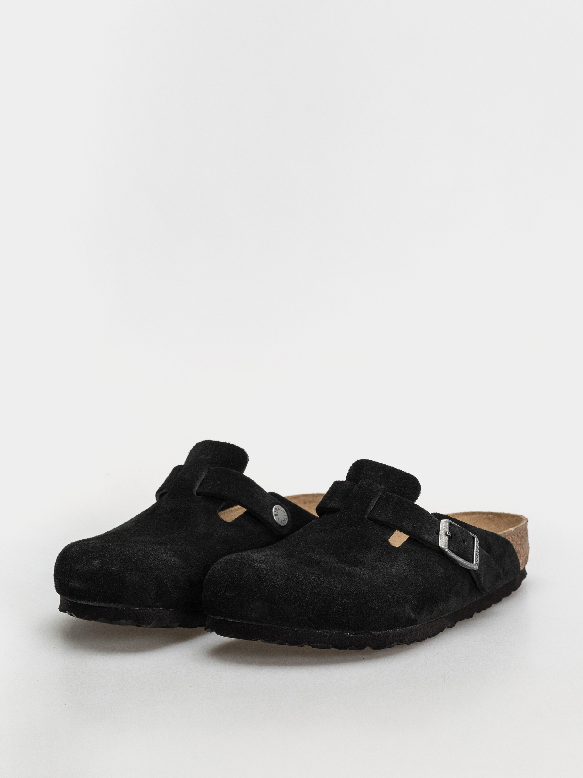 Чехли Birkenstock Boston Suede Leather Regular (black)