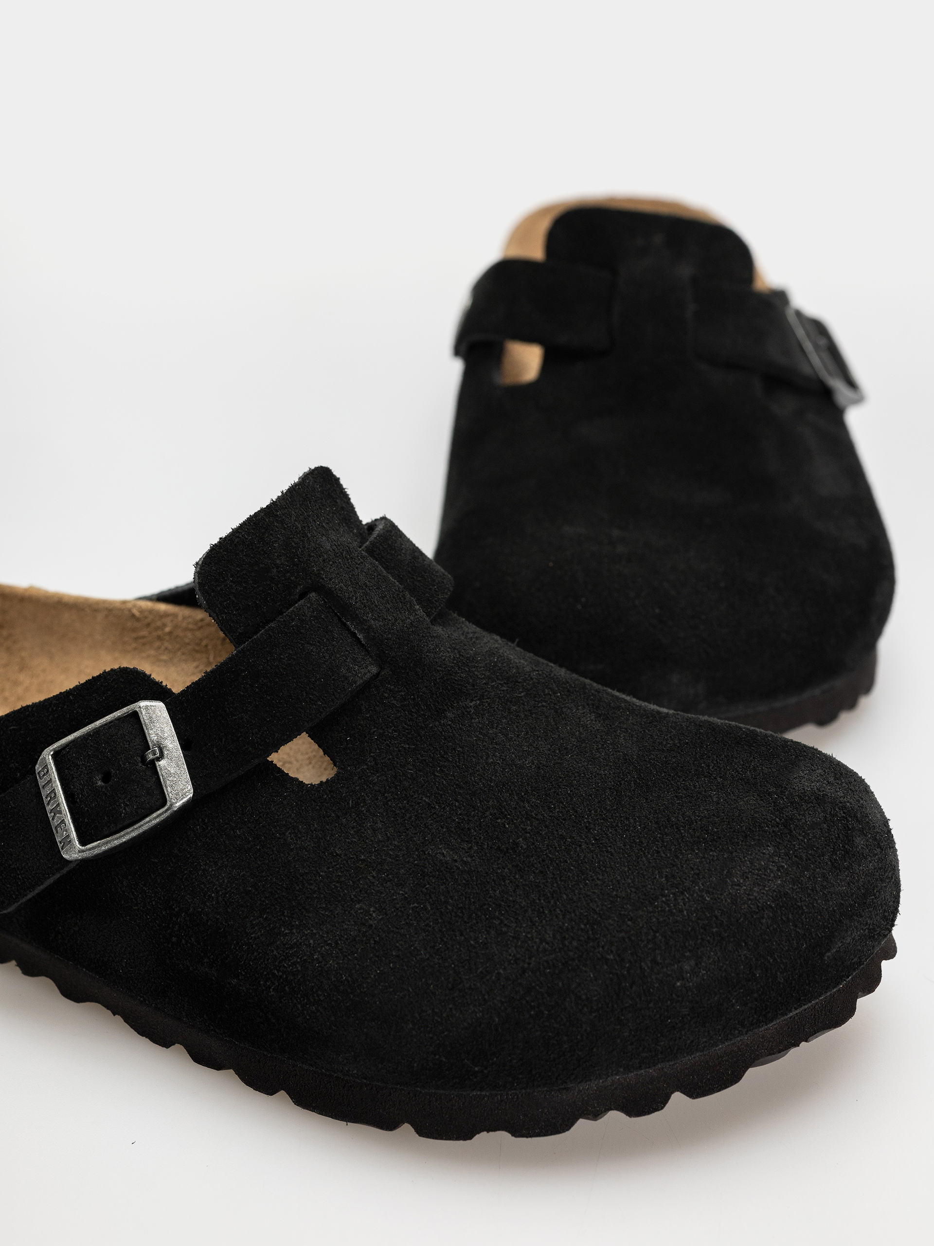 Чехли Birkenstock Boston Suede Leather Regular (black)