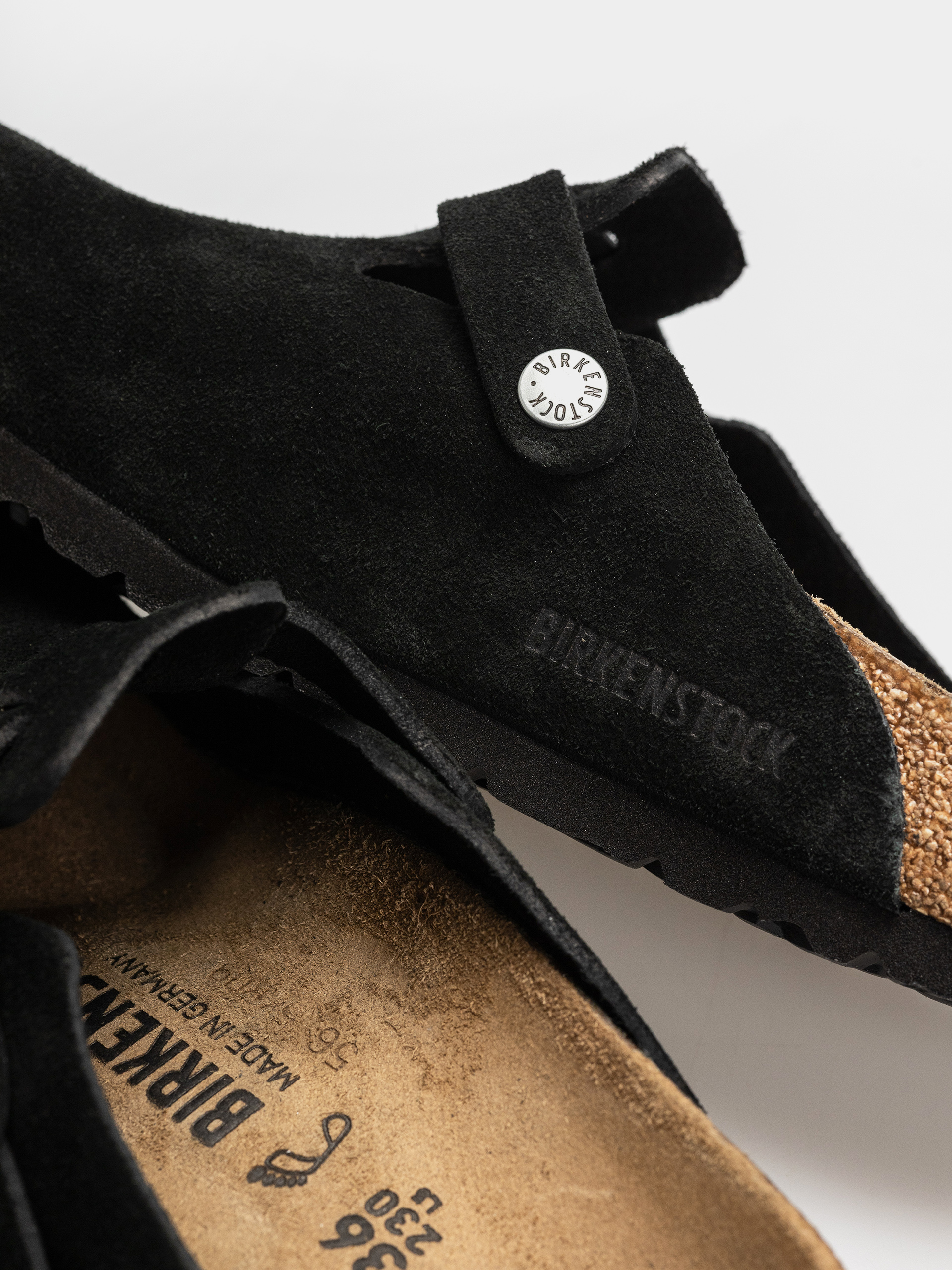 Чехли Birkenstock Boston Suede Leather Regular (black)
