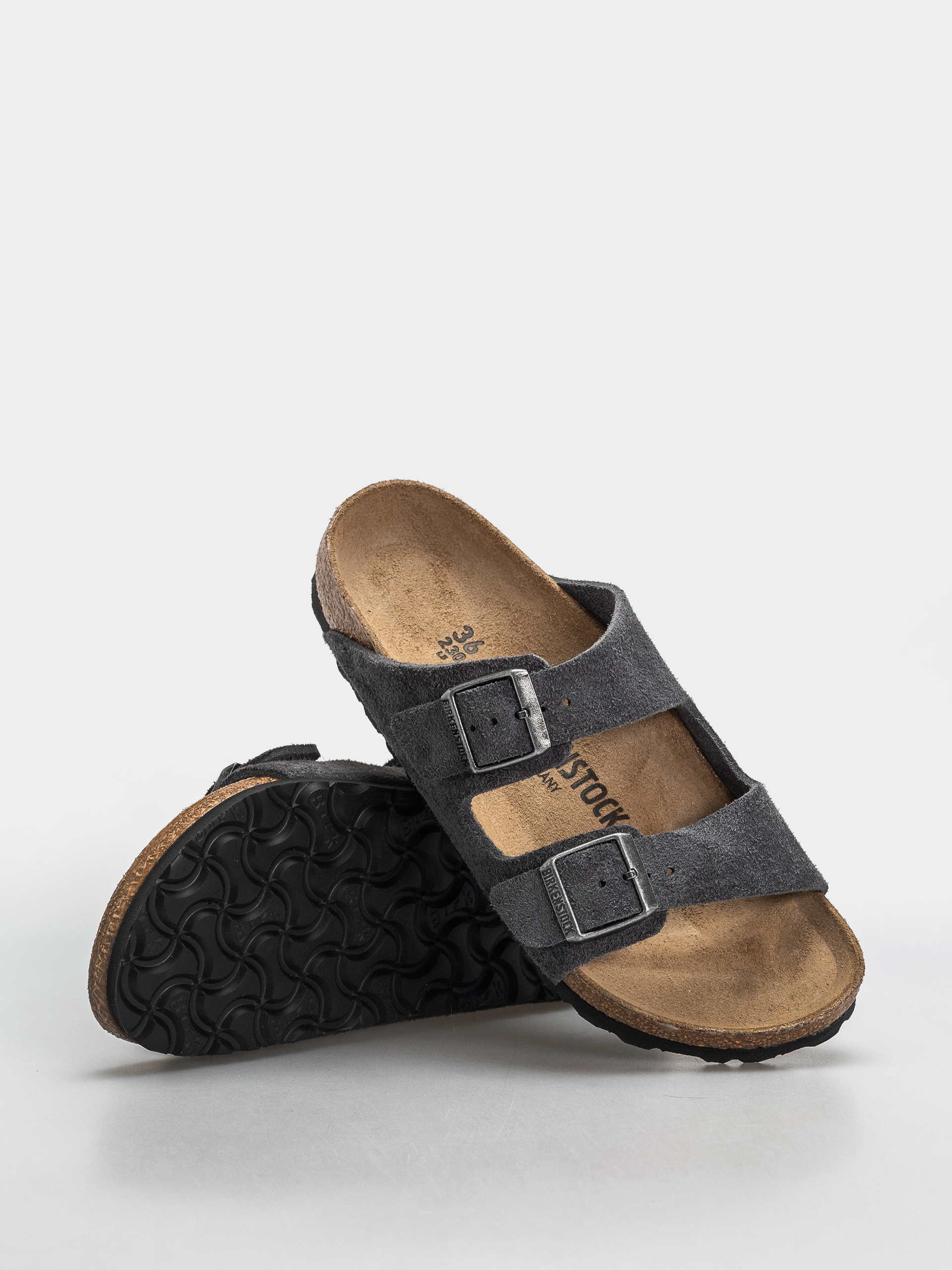 Чехли Birkenstock Arizona Suede Leather Narrow (charcoal)
