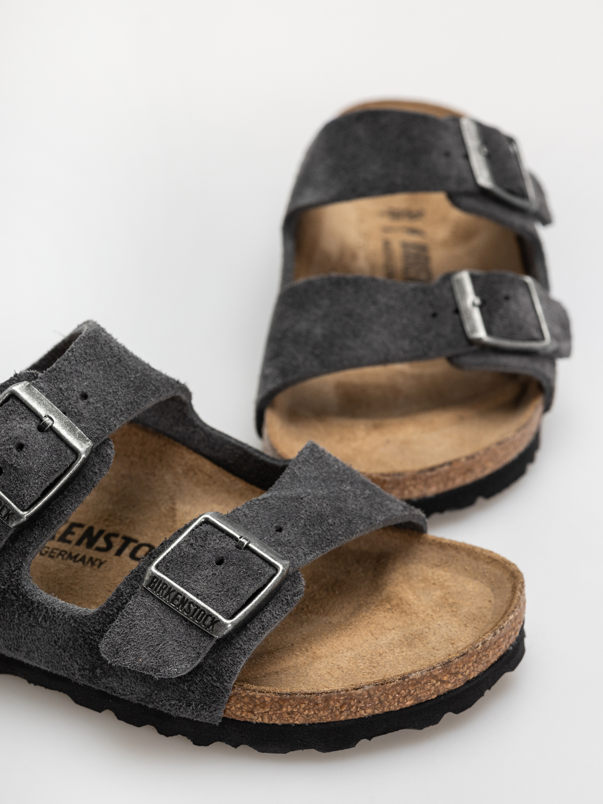 Чехли Birkenstock Arizona Suede Leather Narrow (charcoal)