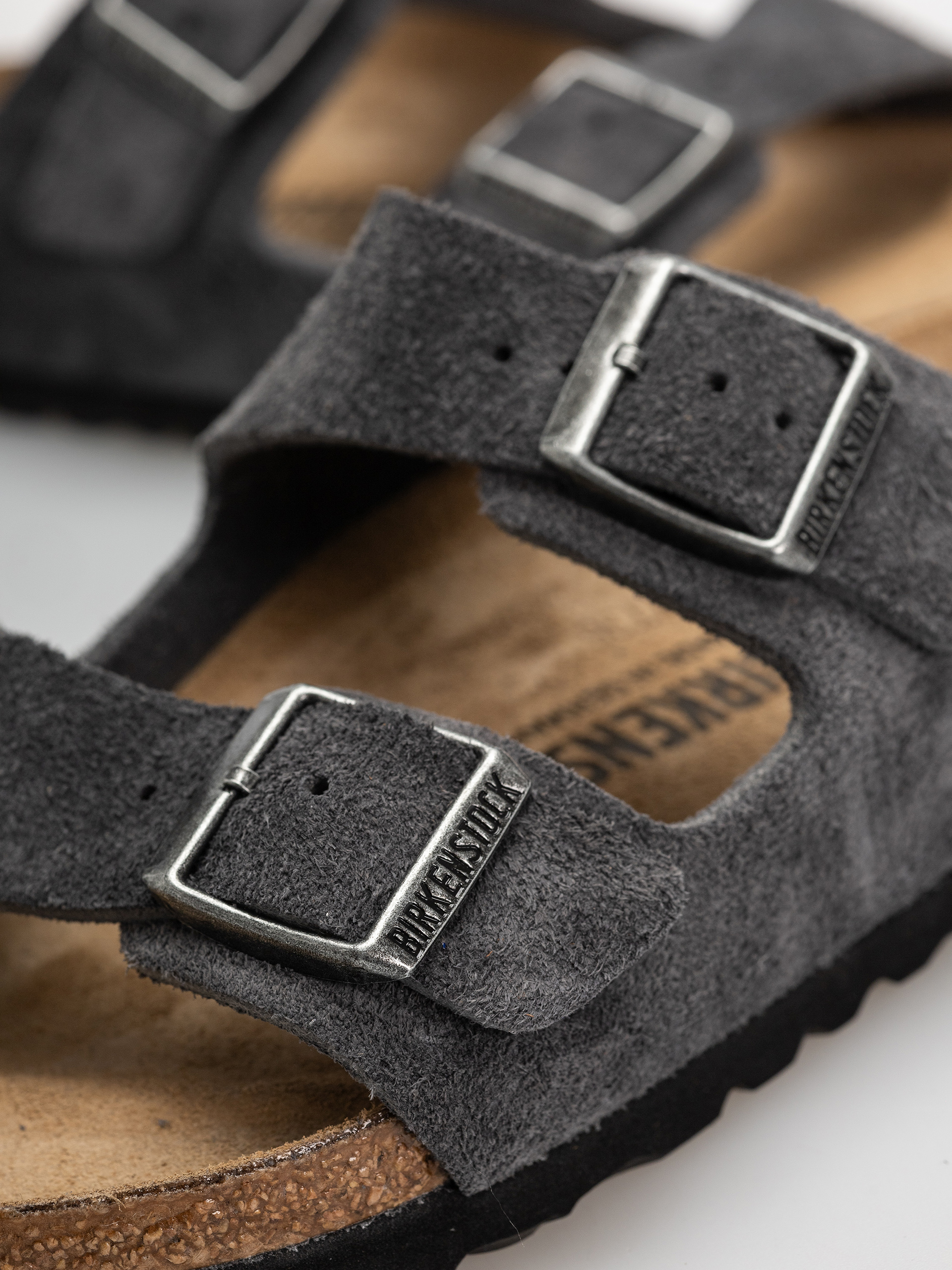 Чехли Birkenstock Arizona Suede Leather Narrow (charcoal)