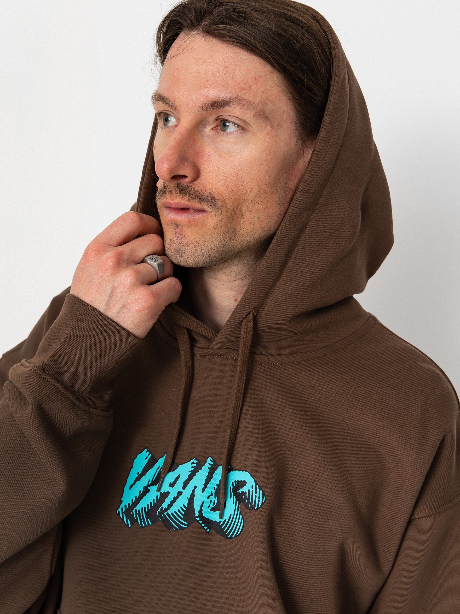 Суитшърт с качулка Vans Stone Swirl Loose HD (vintage cocoa)