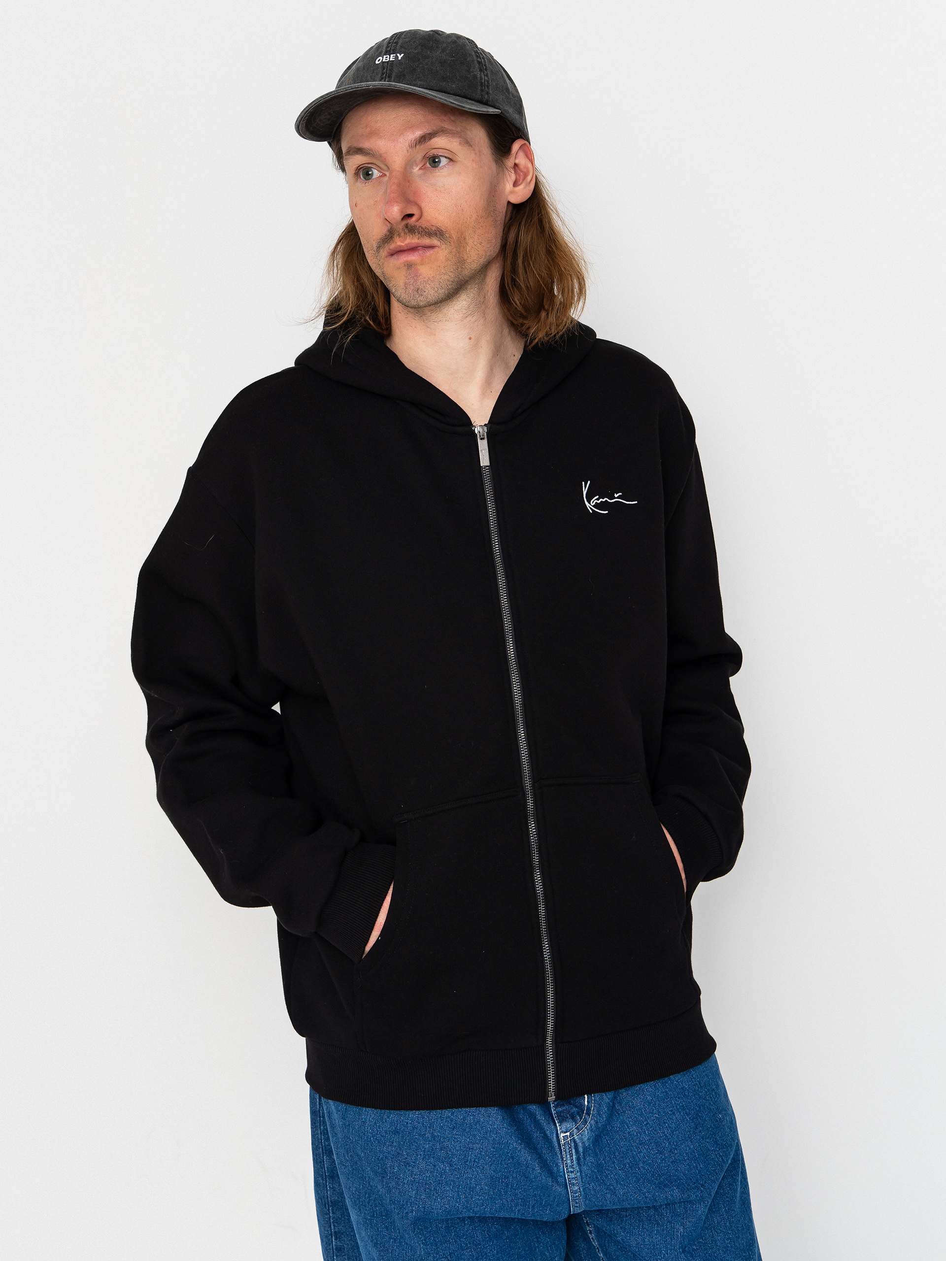 Суитшърт с качулка Karl Kani Chest Signature Essential ZHD (dark grey)