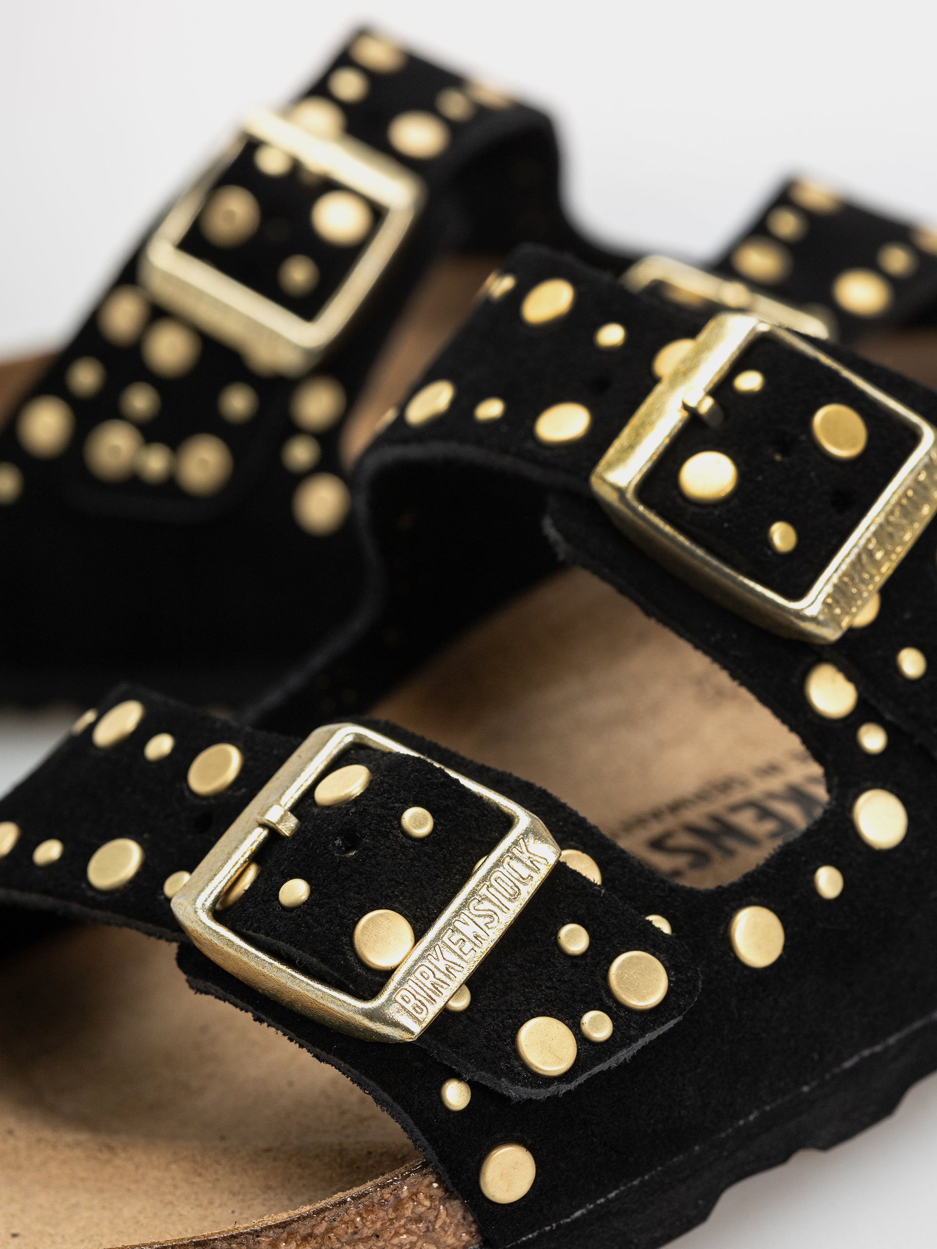 Чехли Birkenstock Arizona Rivets Suede Leather Narrow Wmn (black)