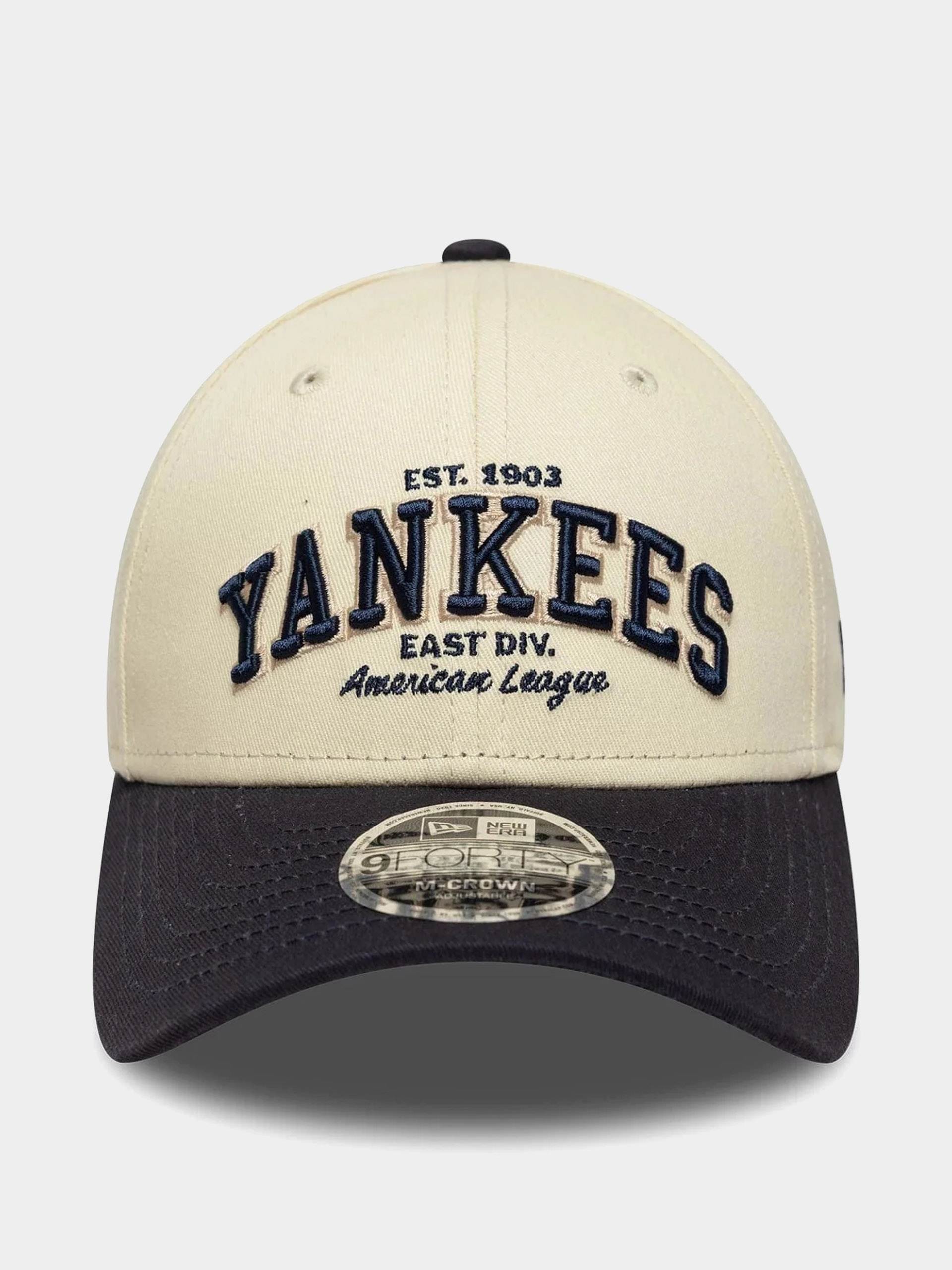 Шапка с козирка New Era Wordmark 9Forty Mc New York Yankees (light cream/navy)