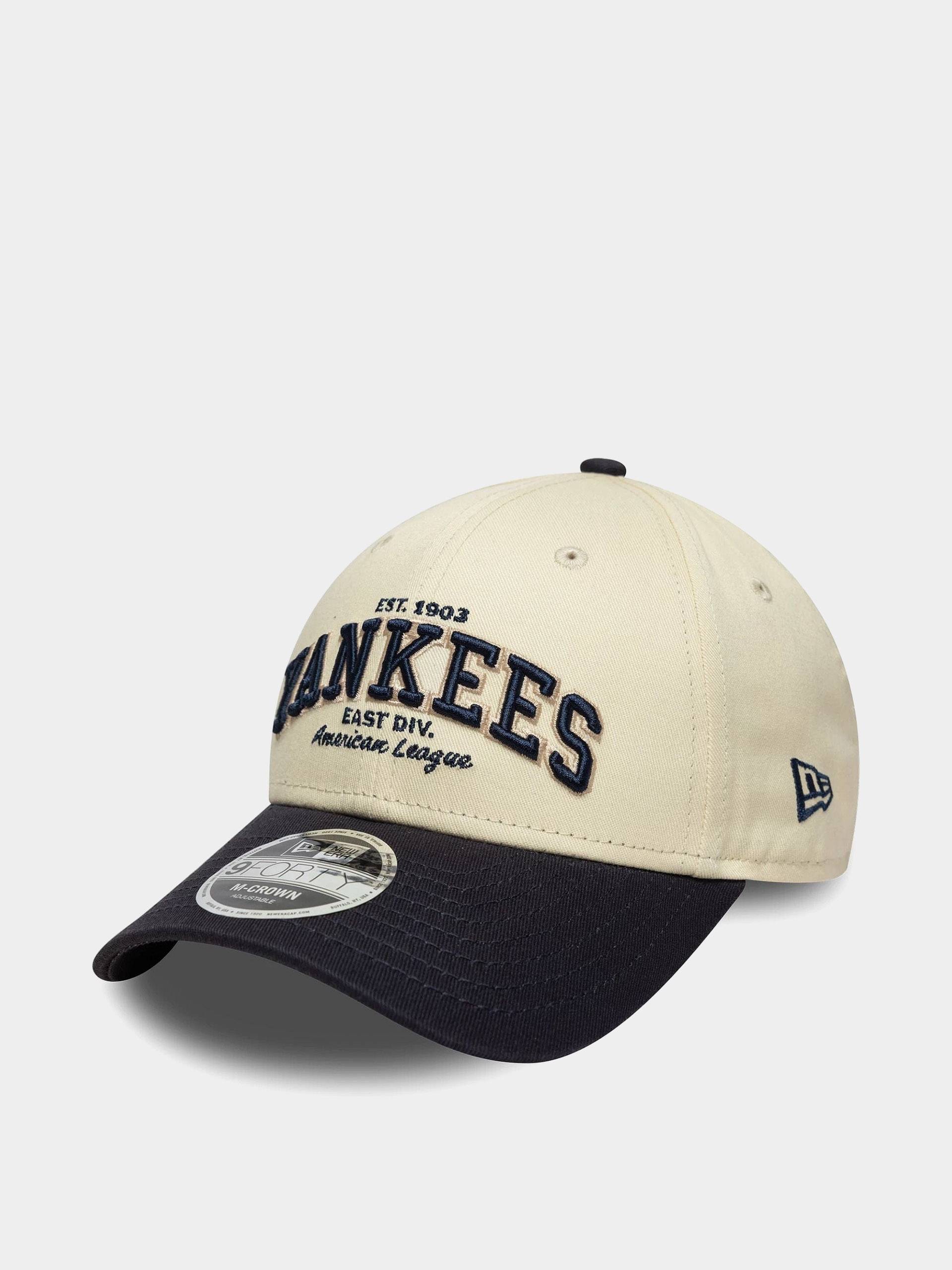 Шапка с козирка New Era Wordmark 9Forty Mc New York Yankees (light cream/navy)