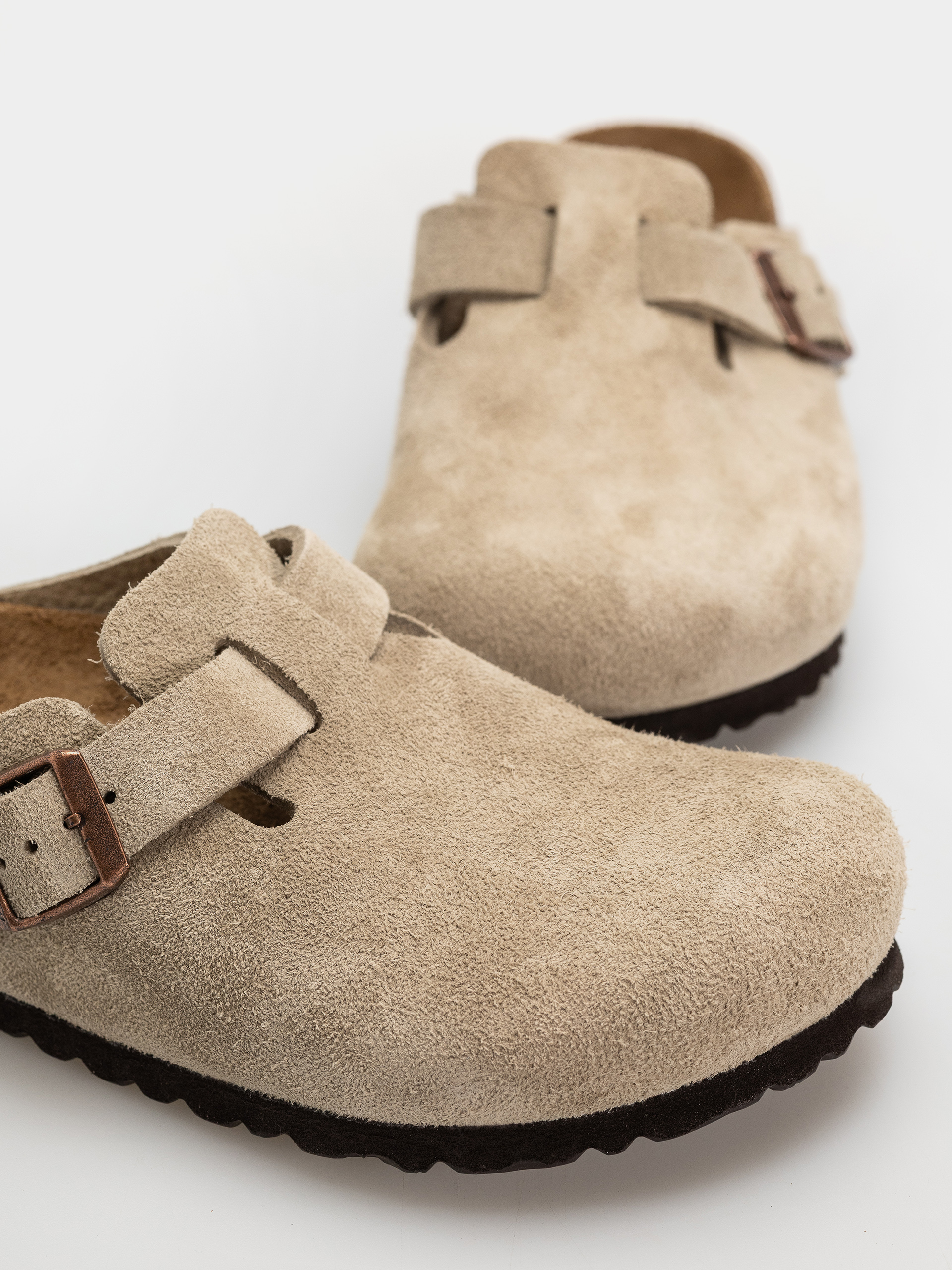 Чехли Birkenstock Boston Soft Footbed Suede Leather Regular (taupe)