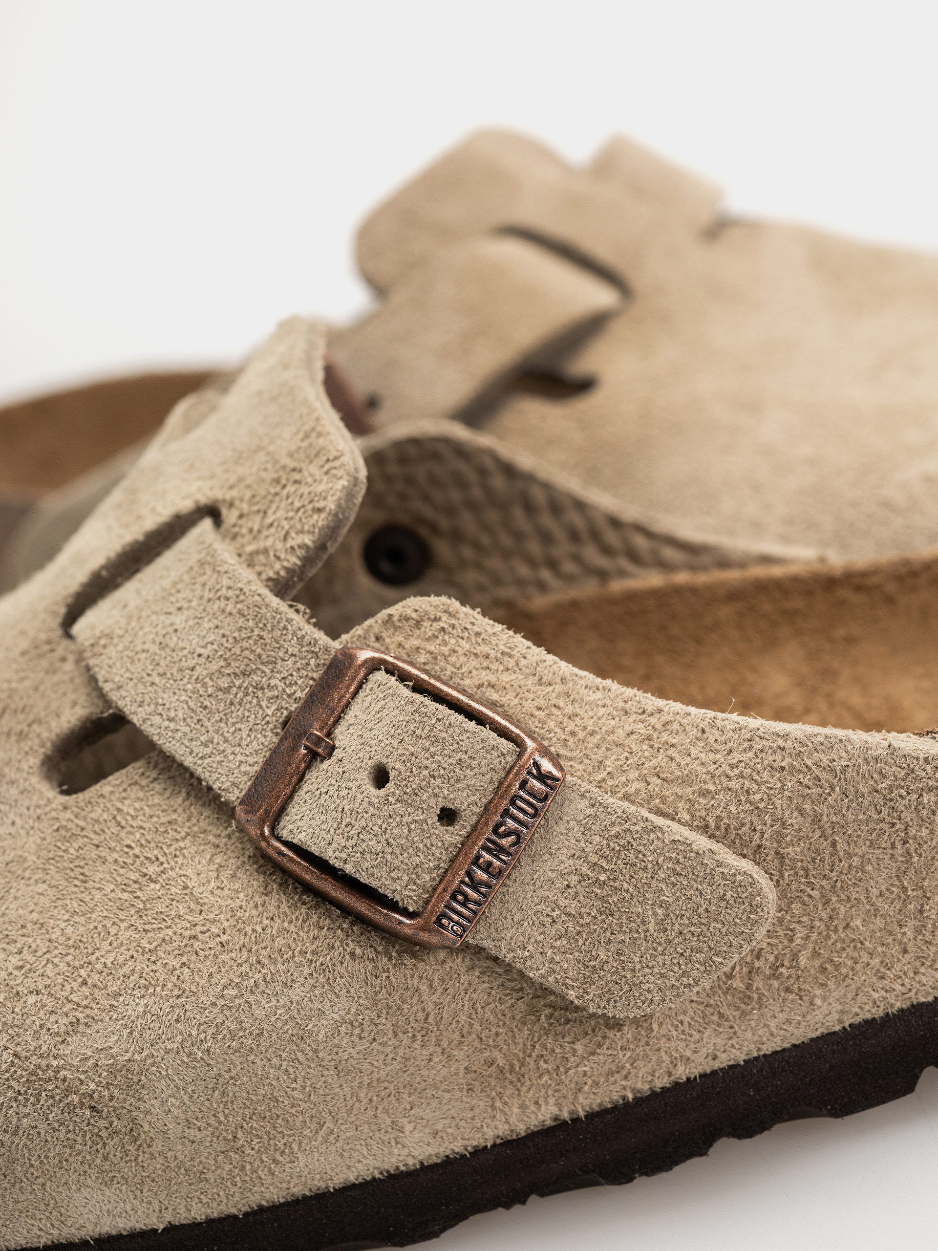 Чехли Birkenstock Boston Soft Footbed Suede Leather Regular (taupe)