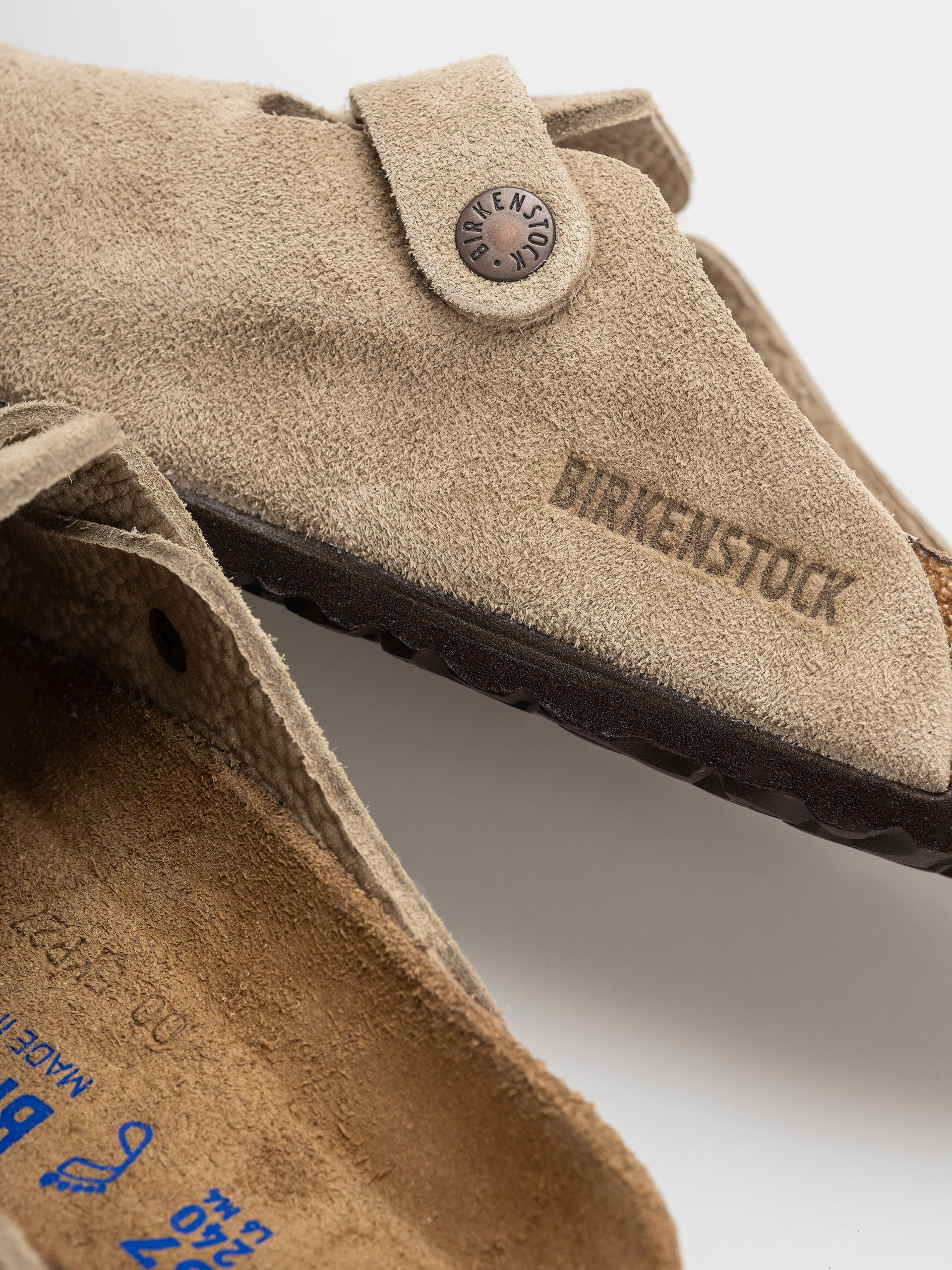 Чехли Birkenstock Boston SFB Suede Leather Regular (taupe)
