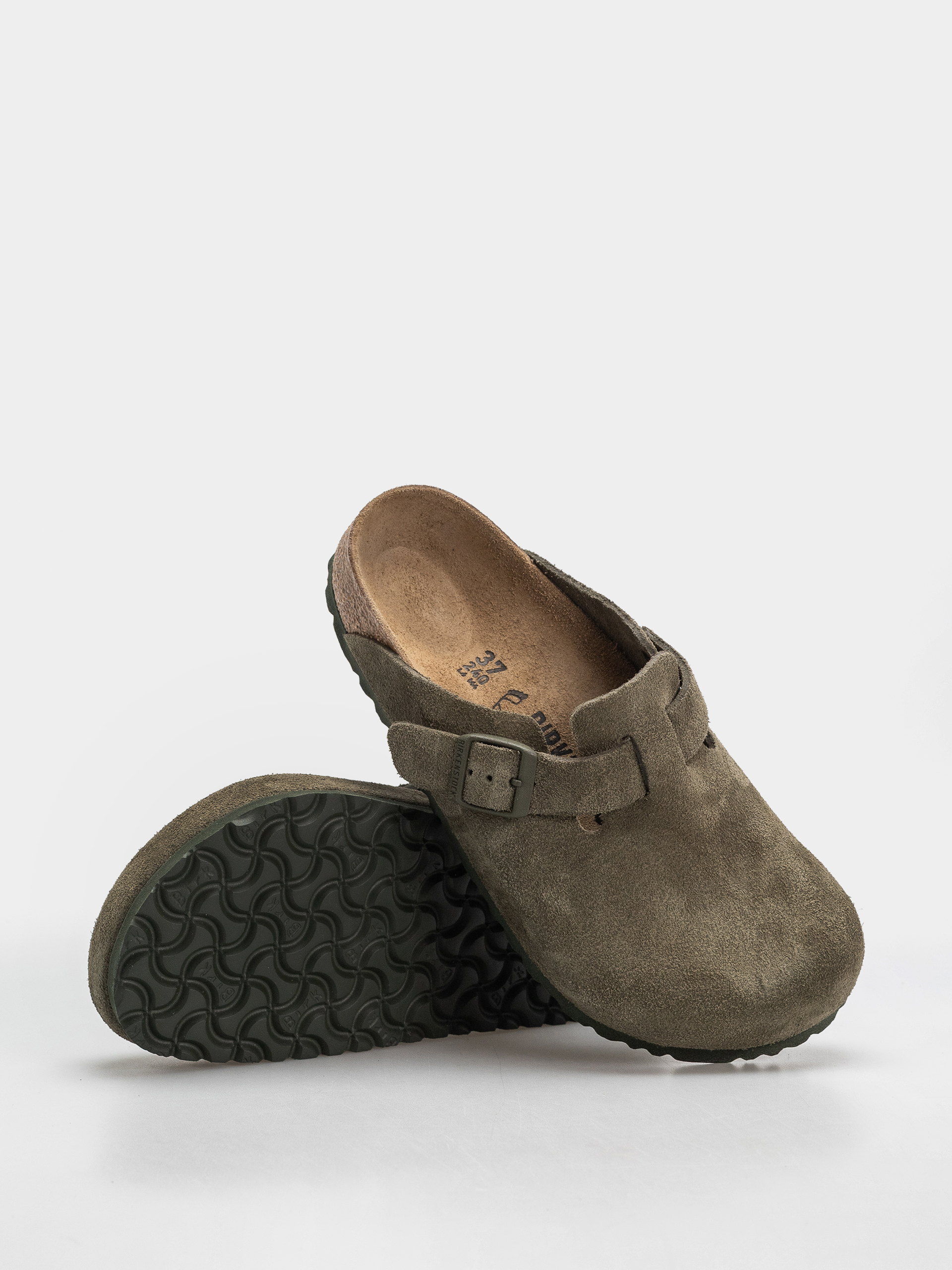 Чехли Birkenstock Boston Suede Leather Regular (thyme)