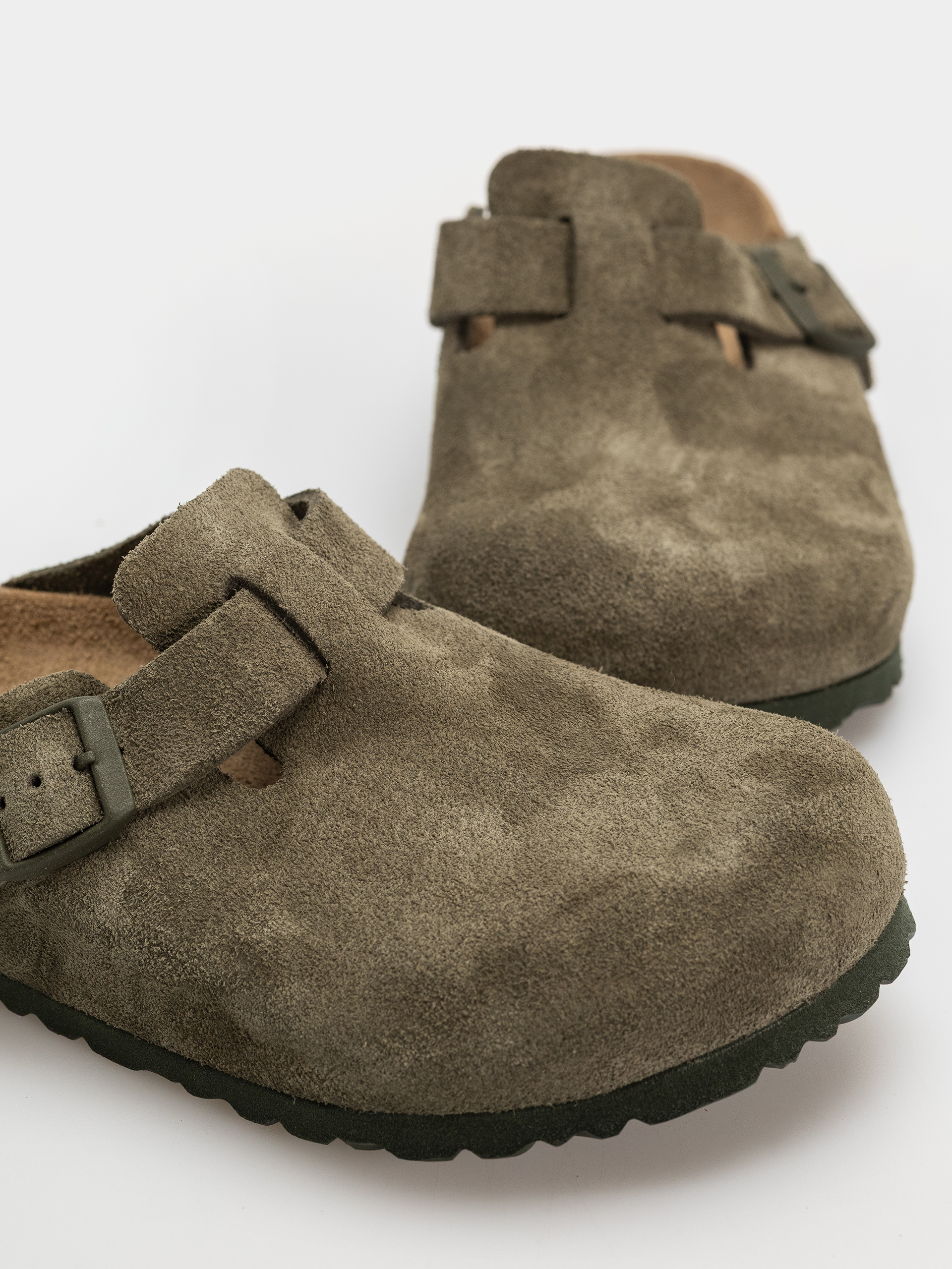 Чехли Birkenstock Boston Suede Leather Regular (thyme)