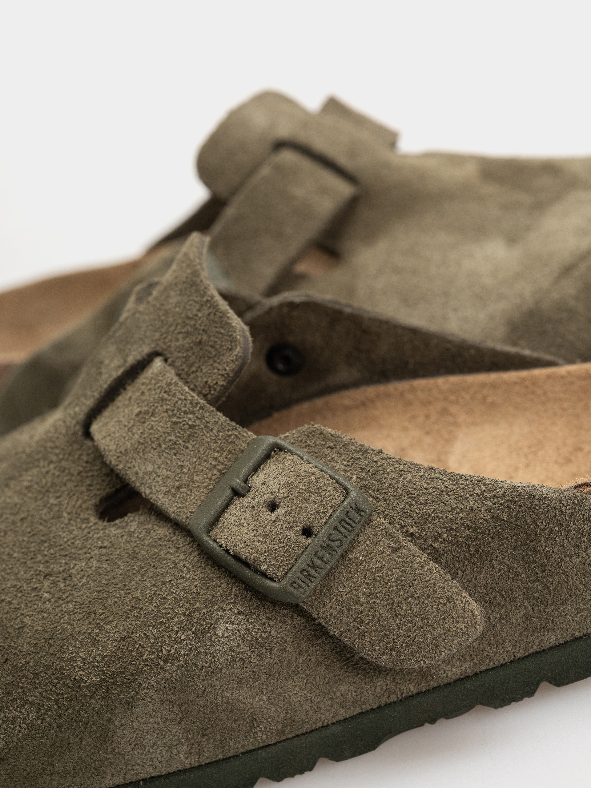 Чехли Birkenstock Boston Suede Leather Regular (thyme)
