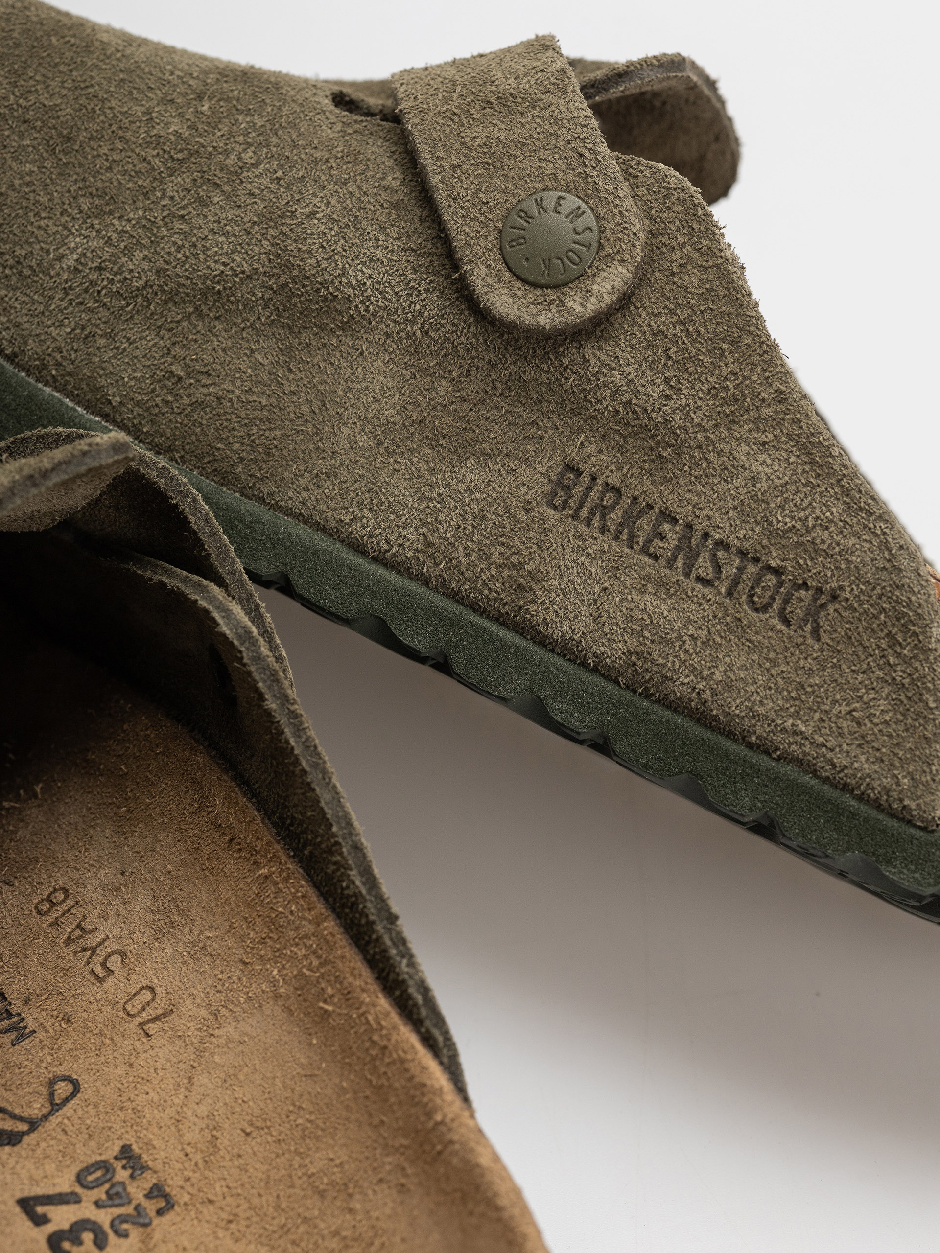 Чехли Birkenstock Boston Suede Leather Regular (thyme)