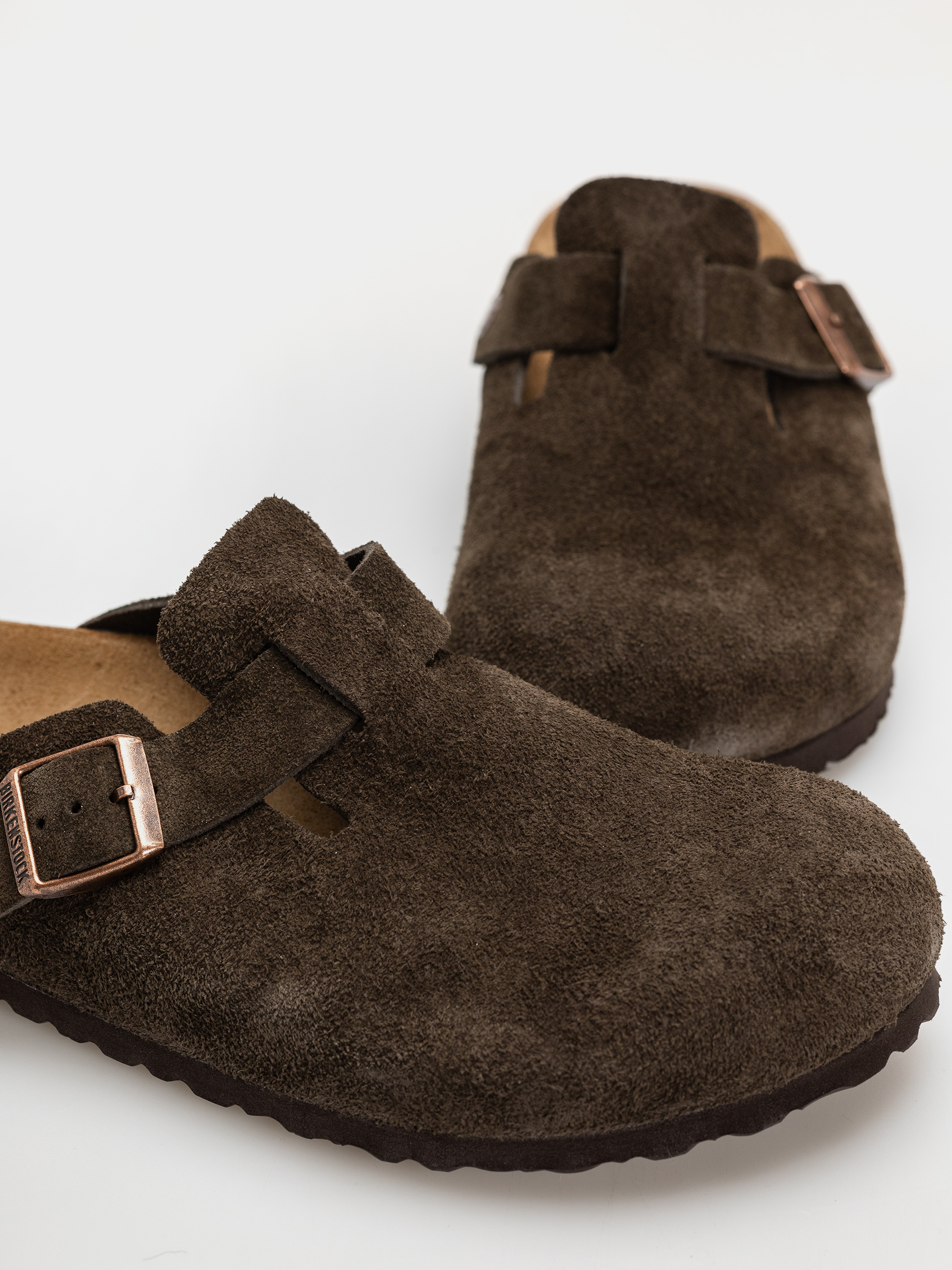 Чехли Birkenstock Boston Suede Leather Narrow (mocca)