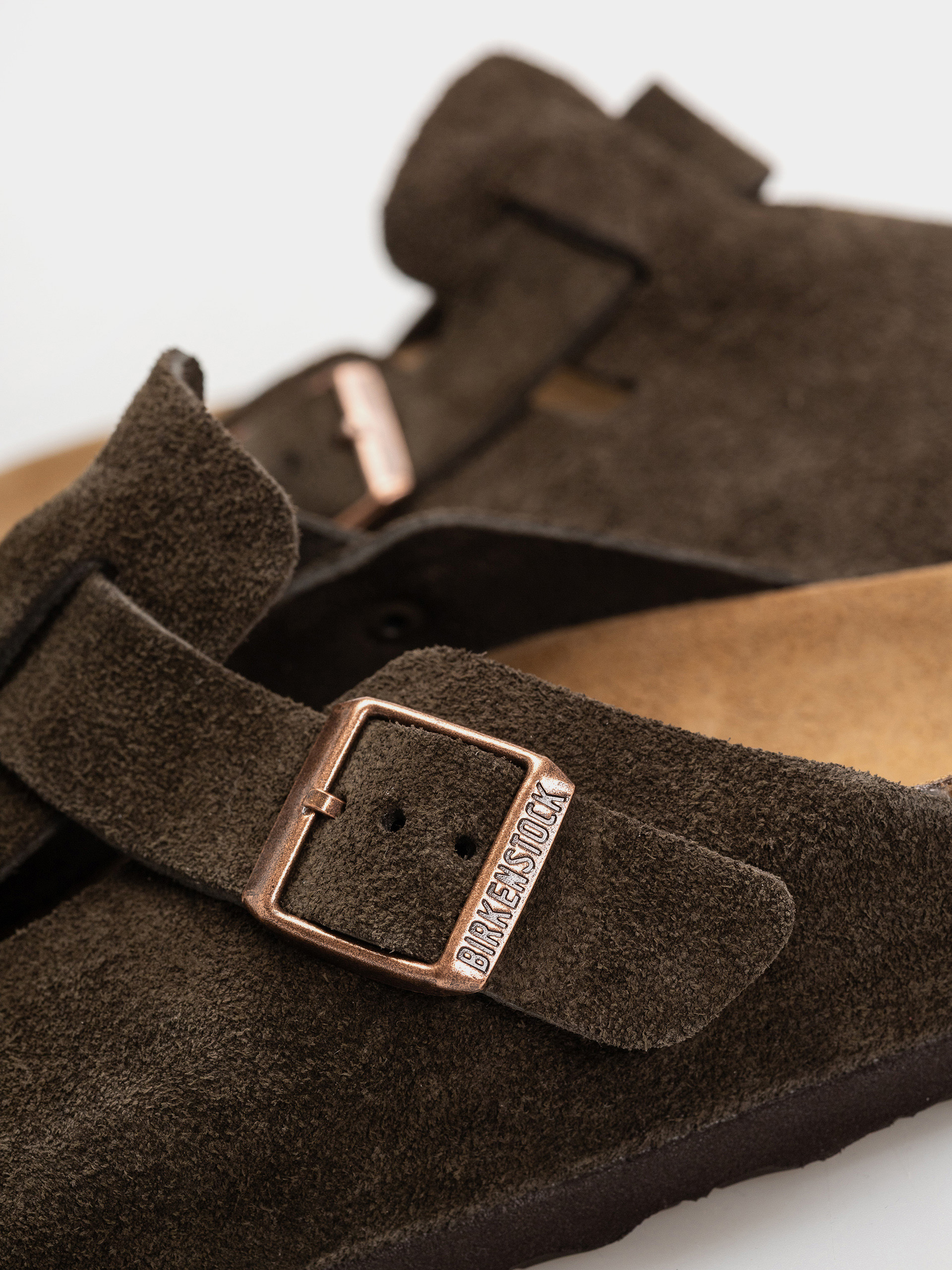 Чехли Birkenstock Boston Suede Leather Narrow (mocca)