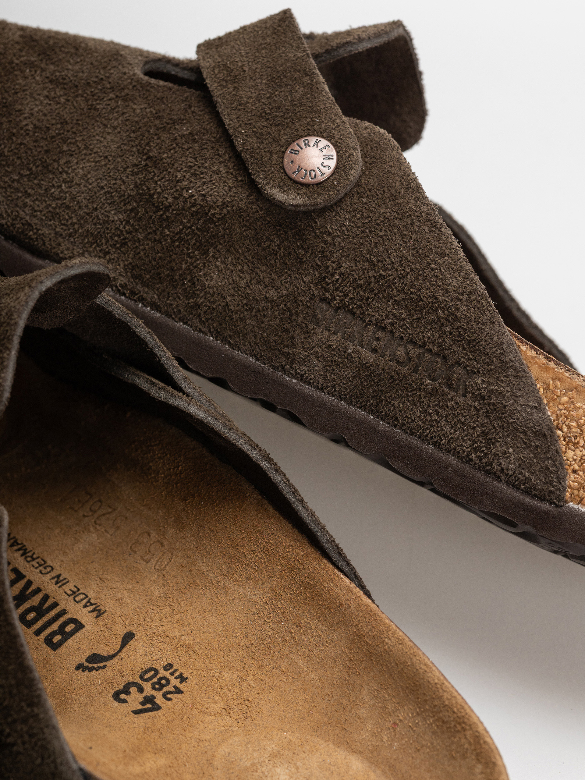 Чехли Birkenstock Boston Suede Leather Narrow (mocca)