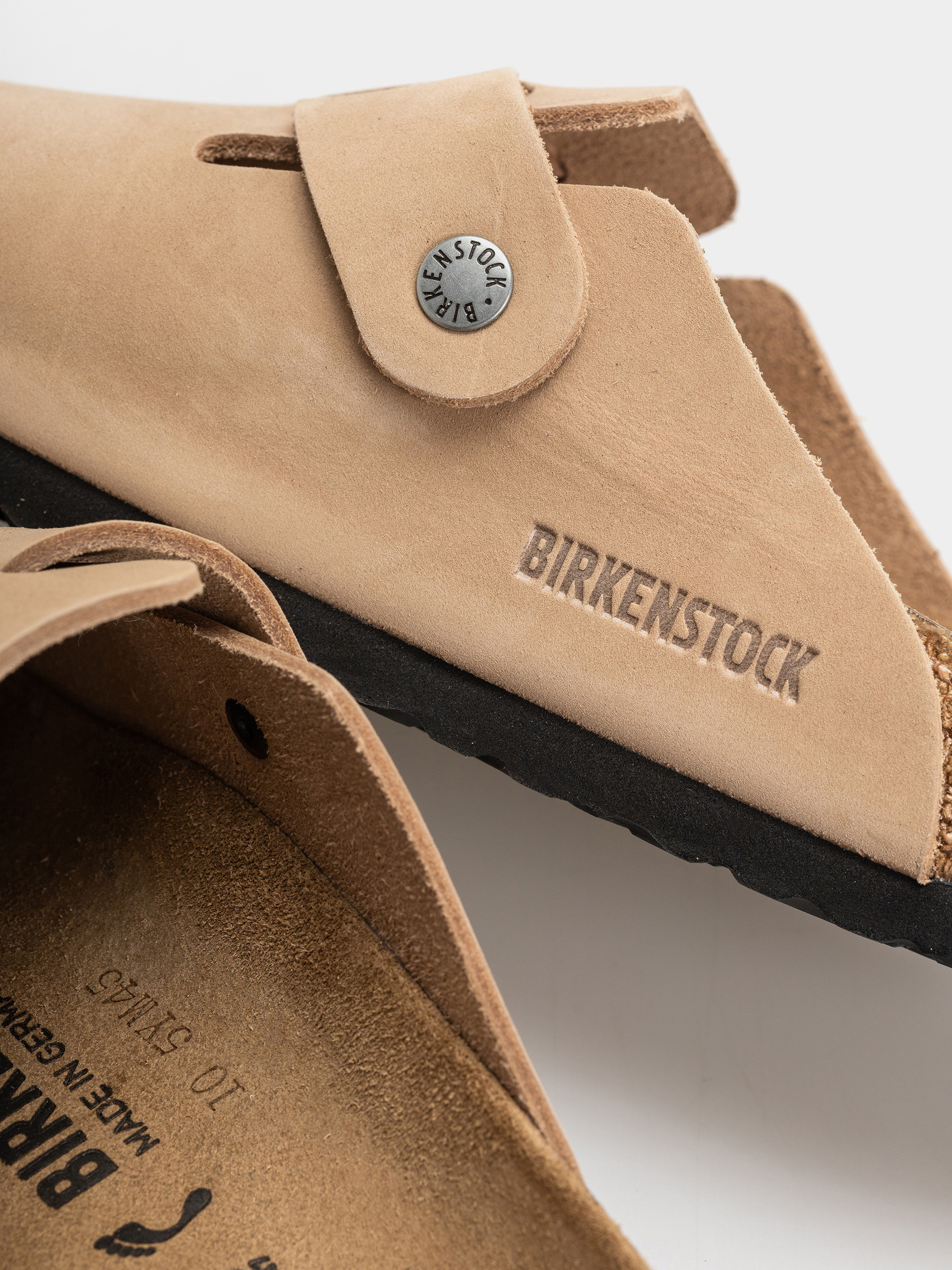 Чехли Birkenstock Boston Wire Buckle Nubuck Leather Narrow (sandcastle)