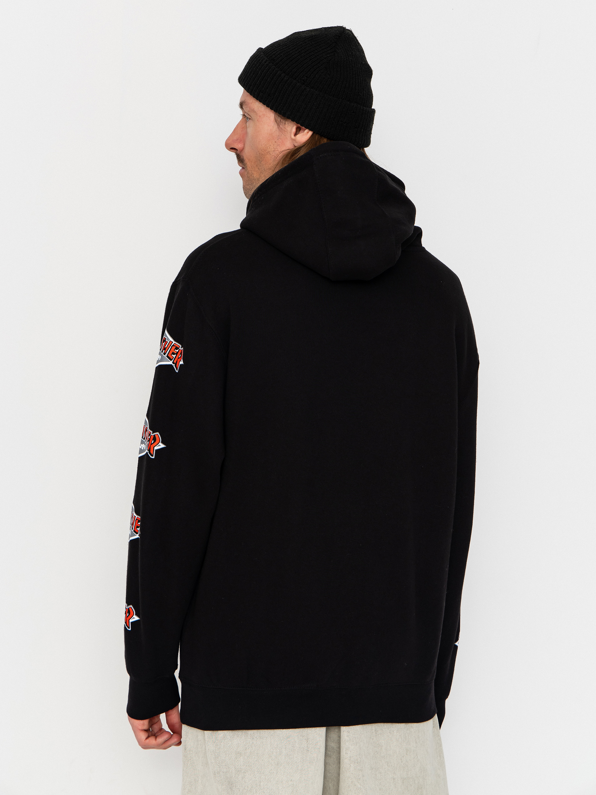 Суитшърт с качулка HUF X Thrasher Logo HD (black)