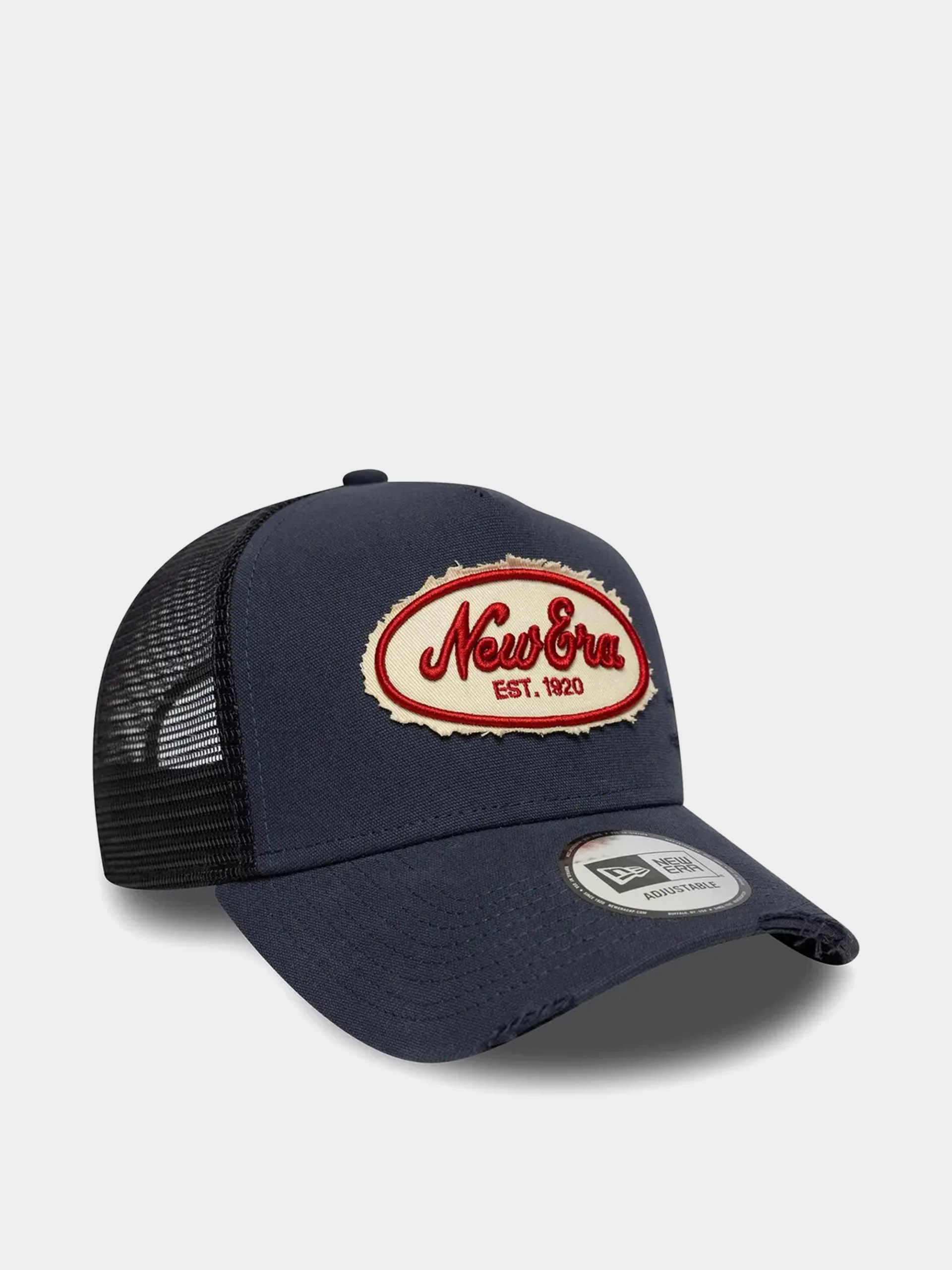 Шапка с козирка New Era Oval Canvas Distress Trucker (navy)