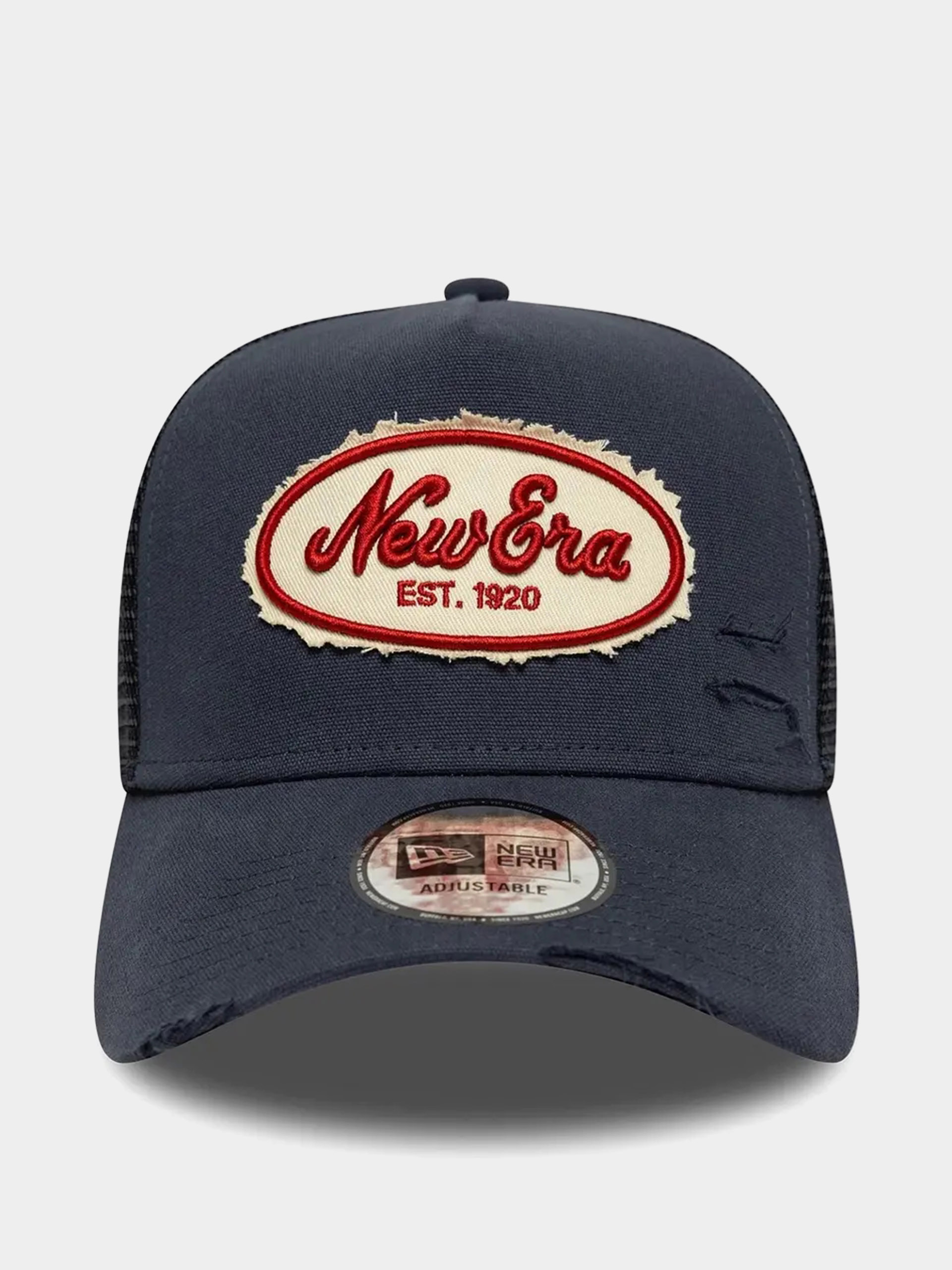 Шапка с козирка New Era Oval Canvas Distress Trucker (navy)