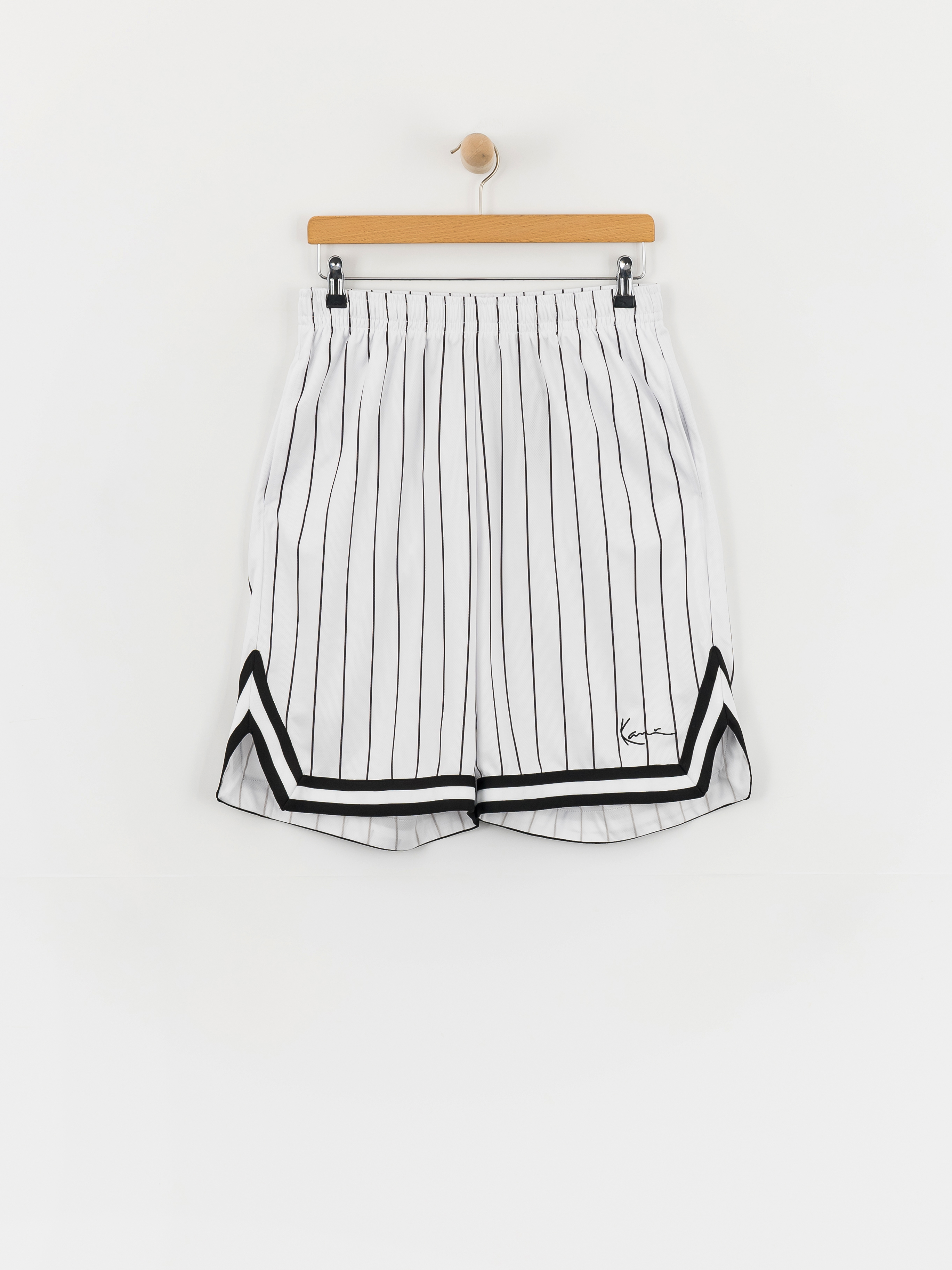Къси панталони Karl Kani Small Signature Pinstripe Mesh (white/black)