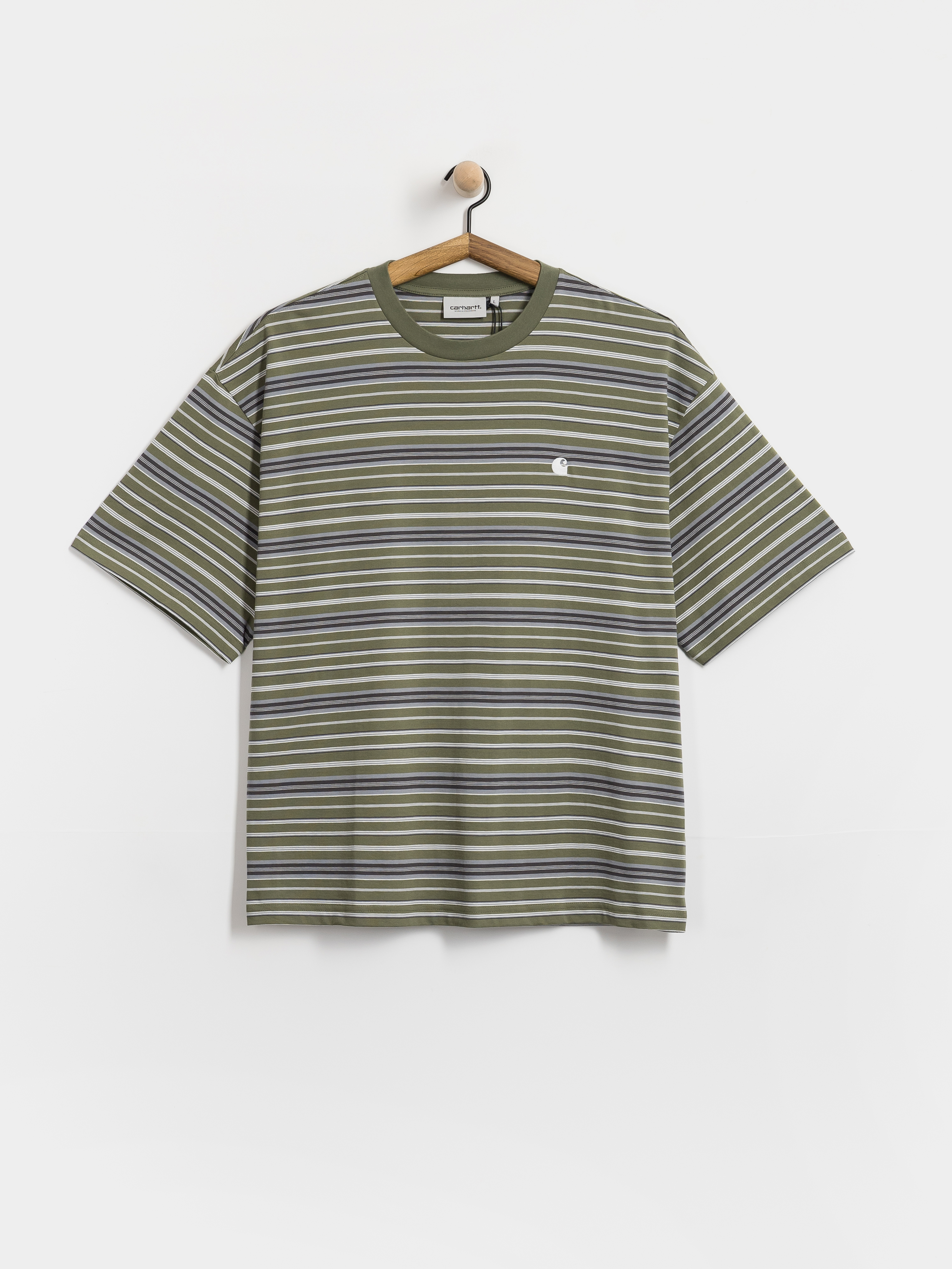Тениска Carhartt WIP Zane (zane stripe/dollar green)