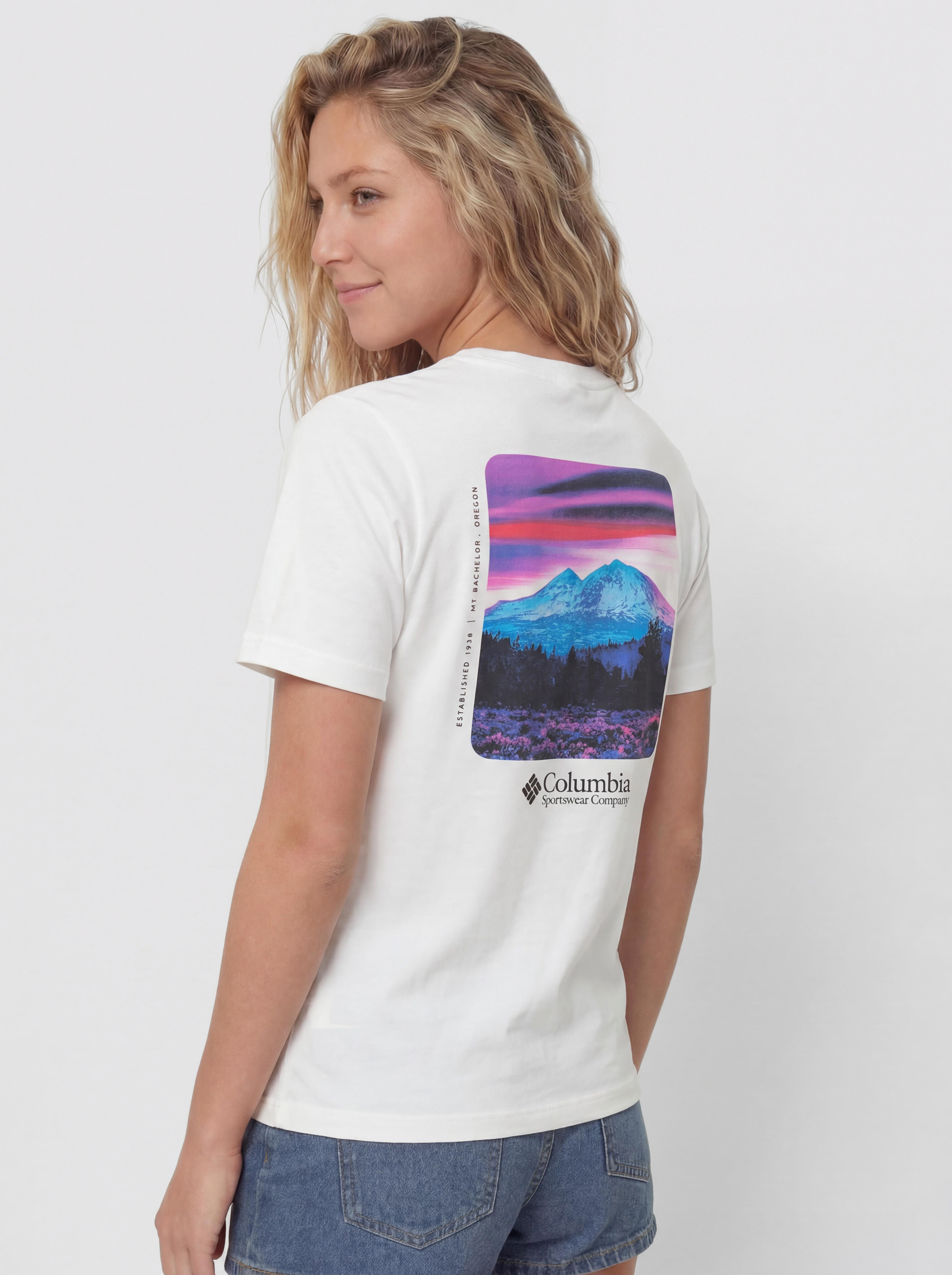 Тениска Columbia CSC Heavyweight Graphic Wmn (white/hoodscape)