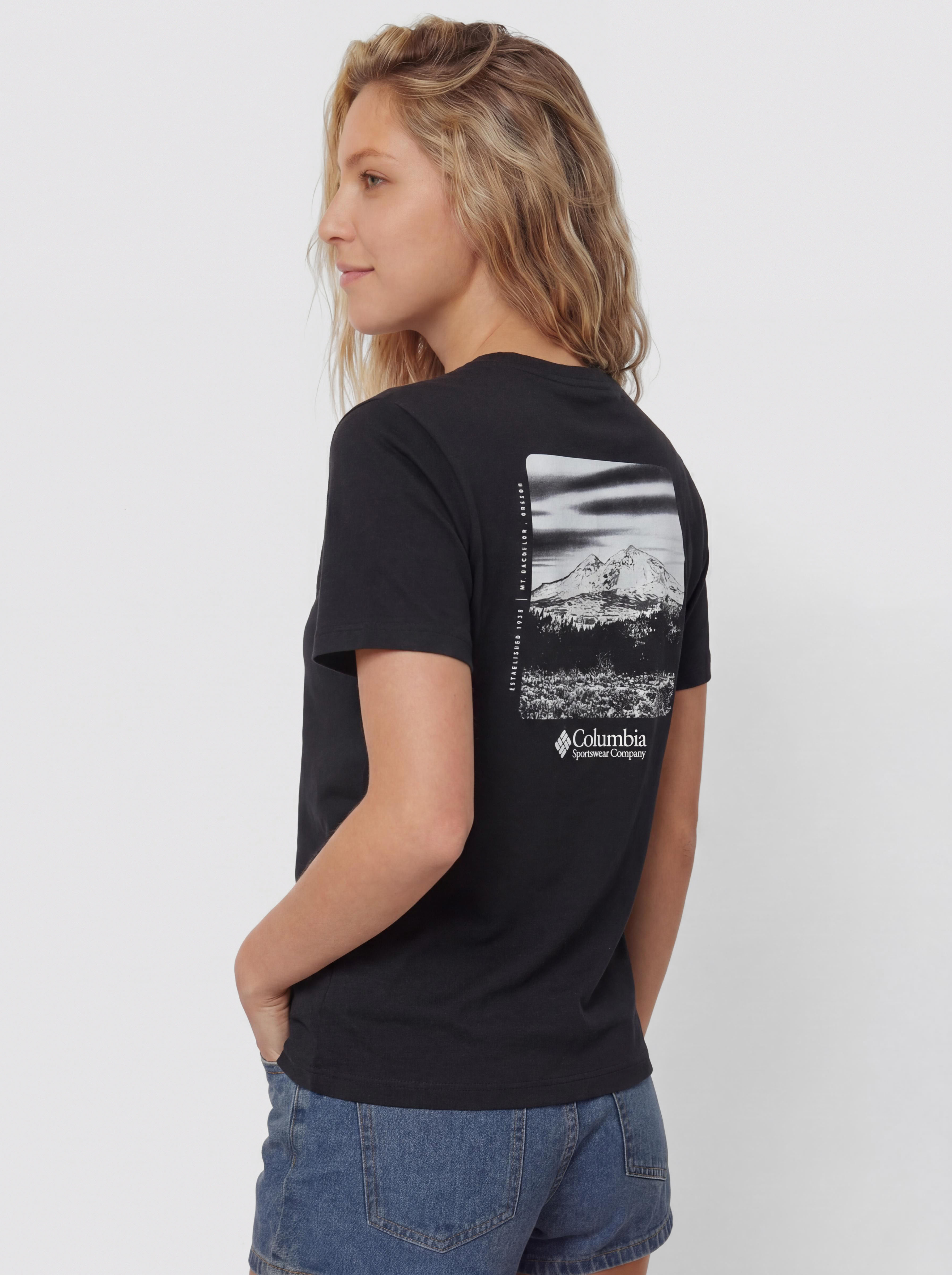 Тениска Columbia CSC Heavyweight Graphic Wmn (black/hoodscape)