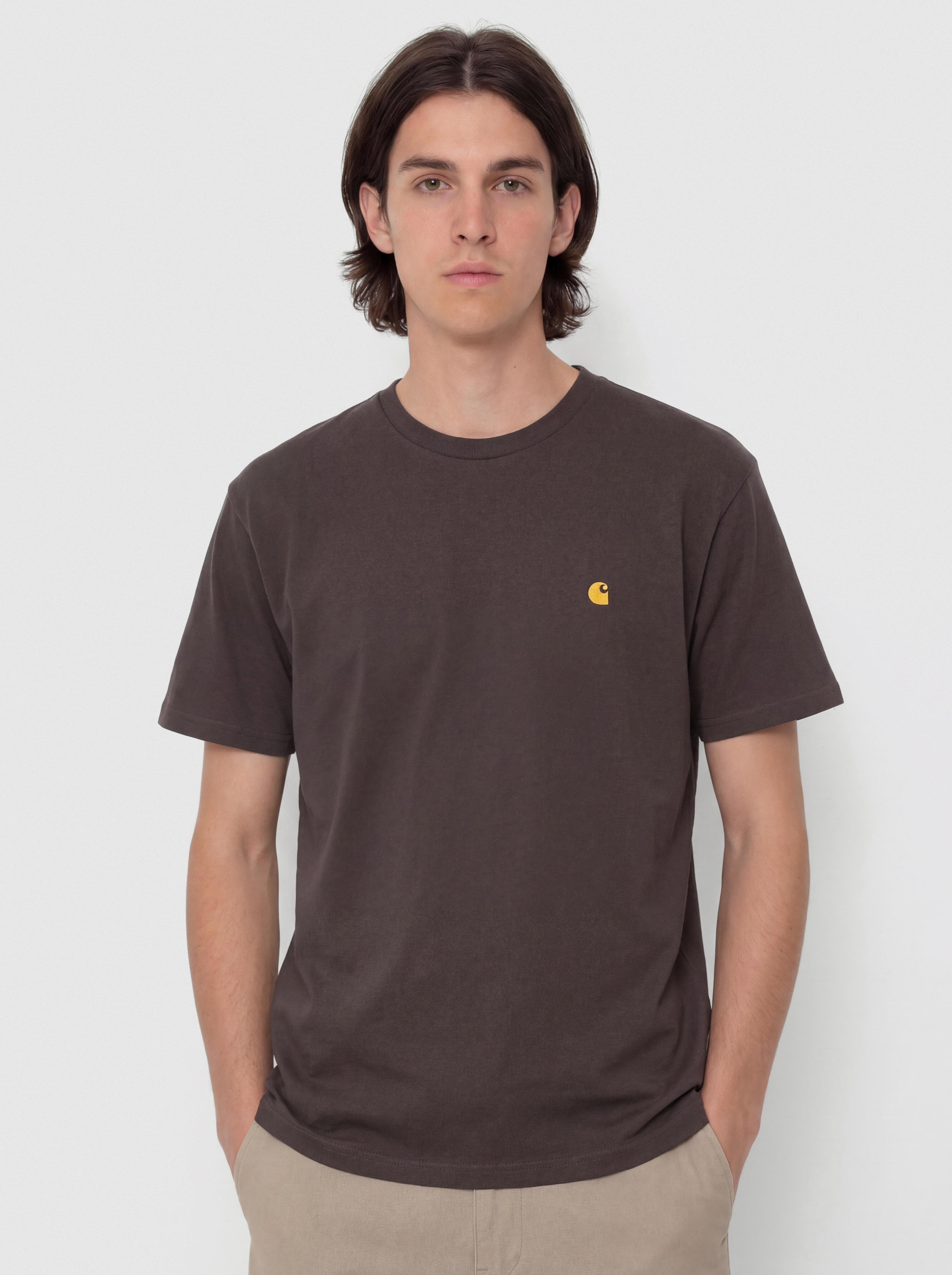 Тениска Carhartt WIP Chase (shale/gold)