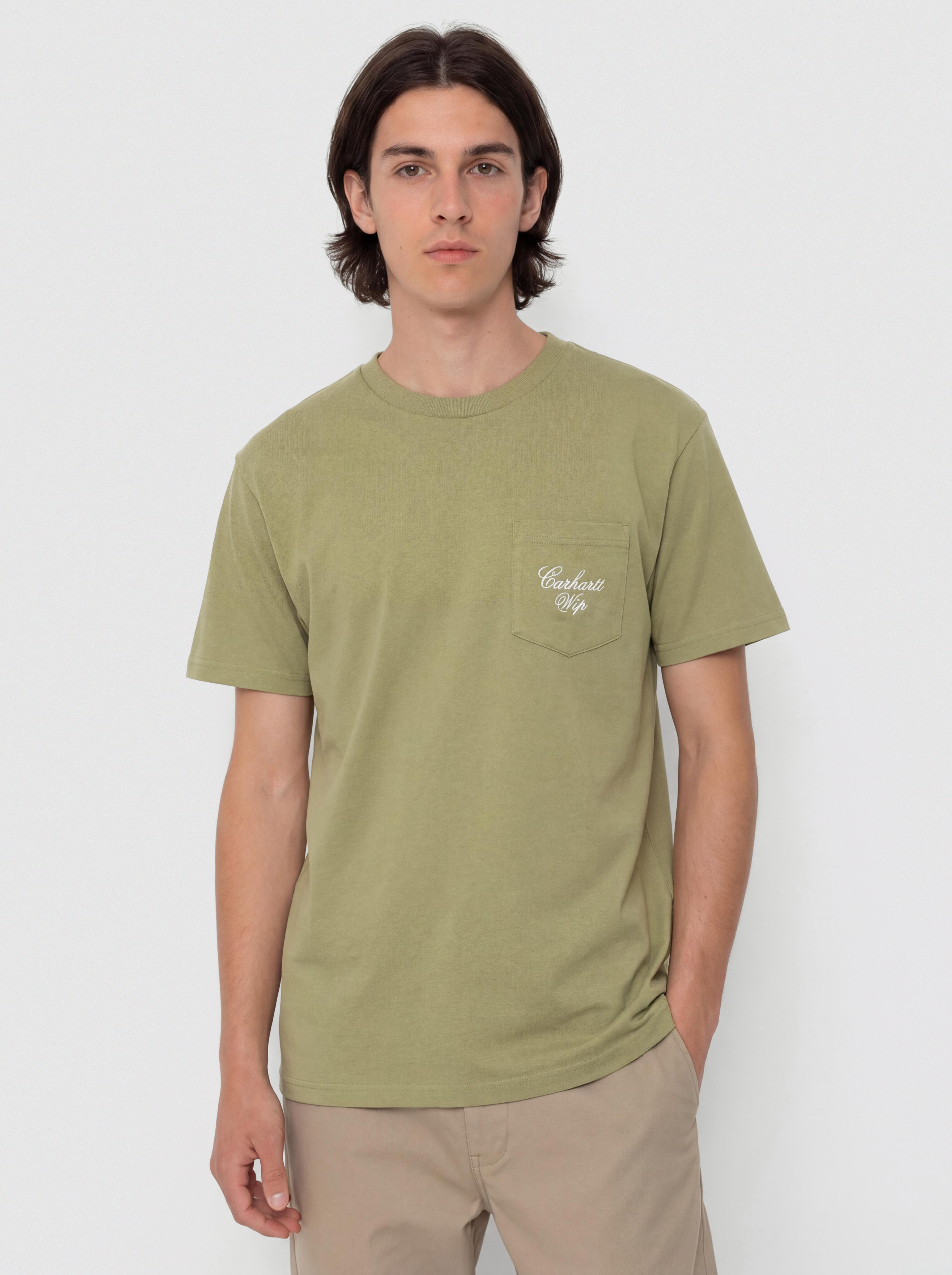 u0422u0435u043du0438u0441u043au0430 Carhartt WIP Longhand Pocket (gentle green/white)