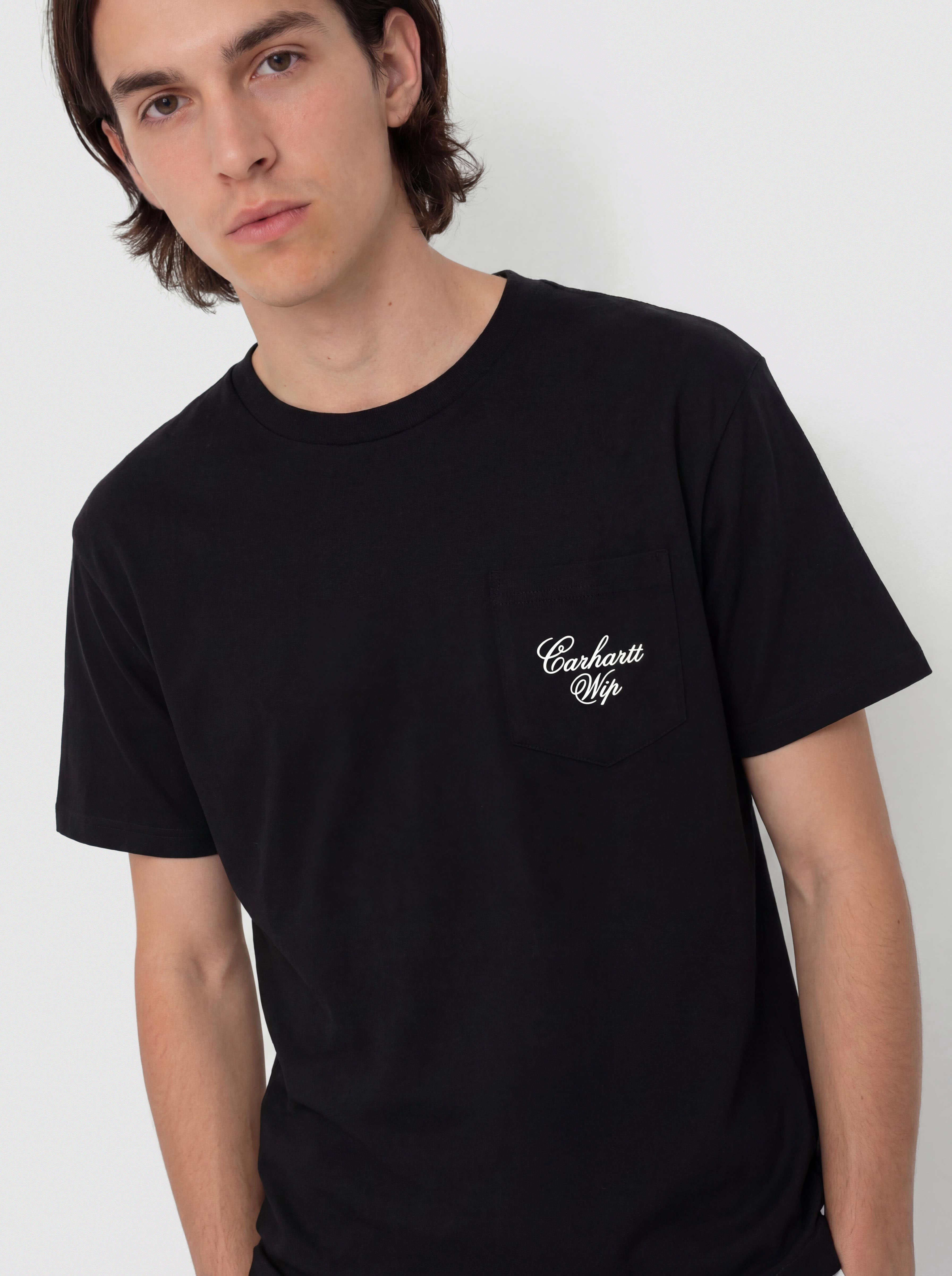 Тениска Carhartt WIP Longhand Pocket (black/white)