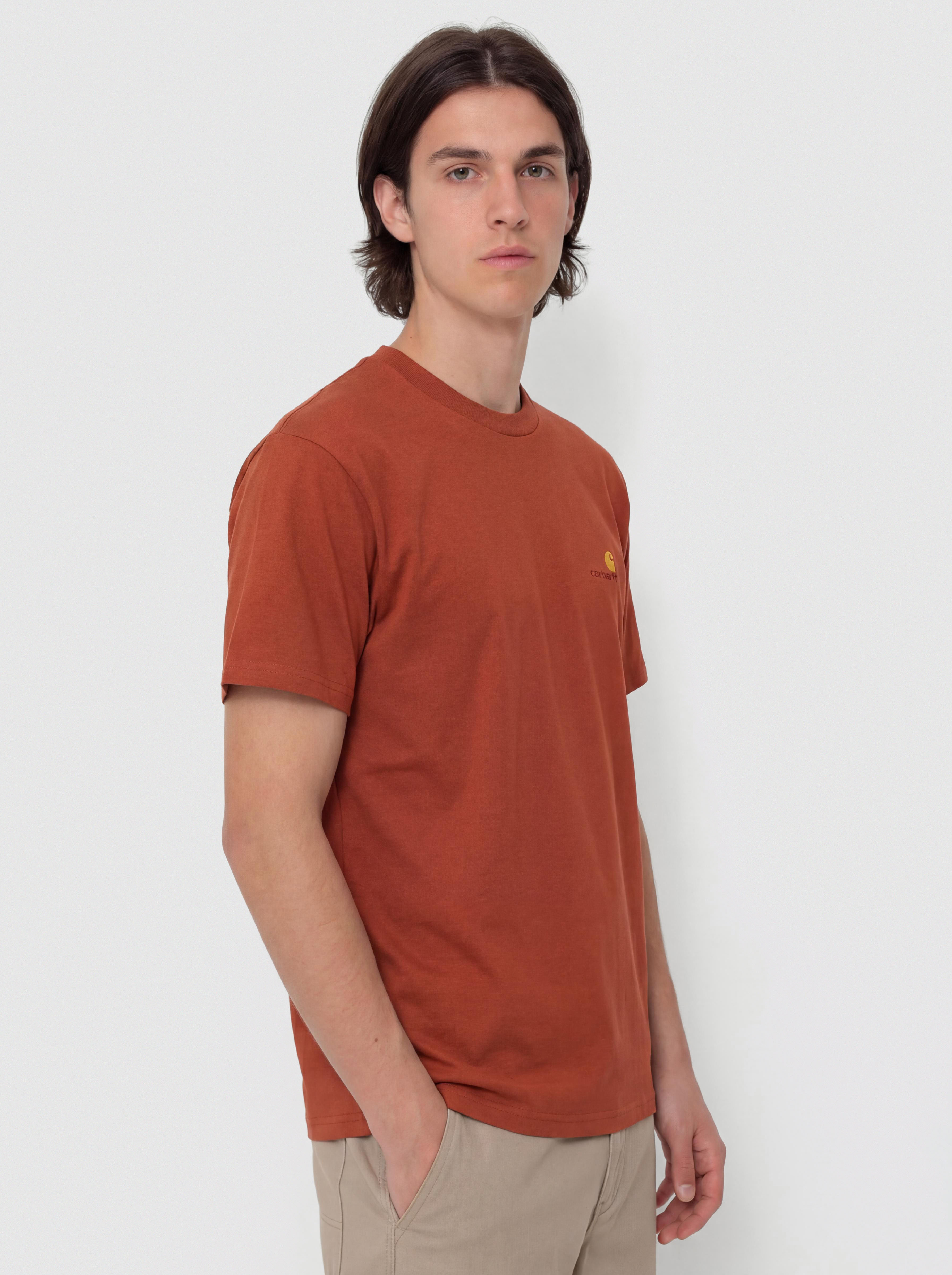 Тениска Carhartt WIP American Script (oxide red)
