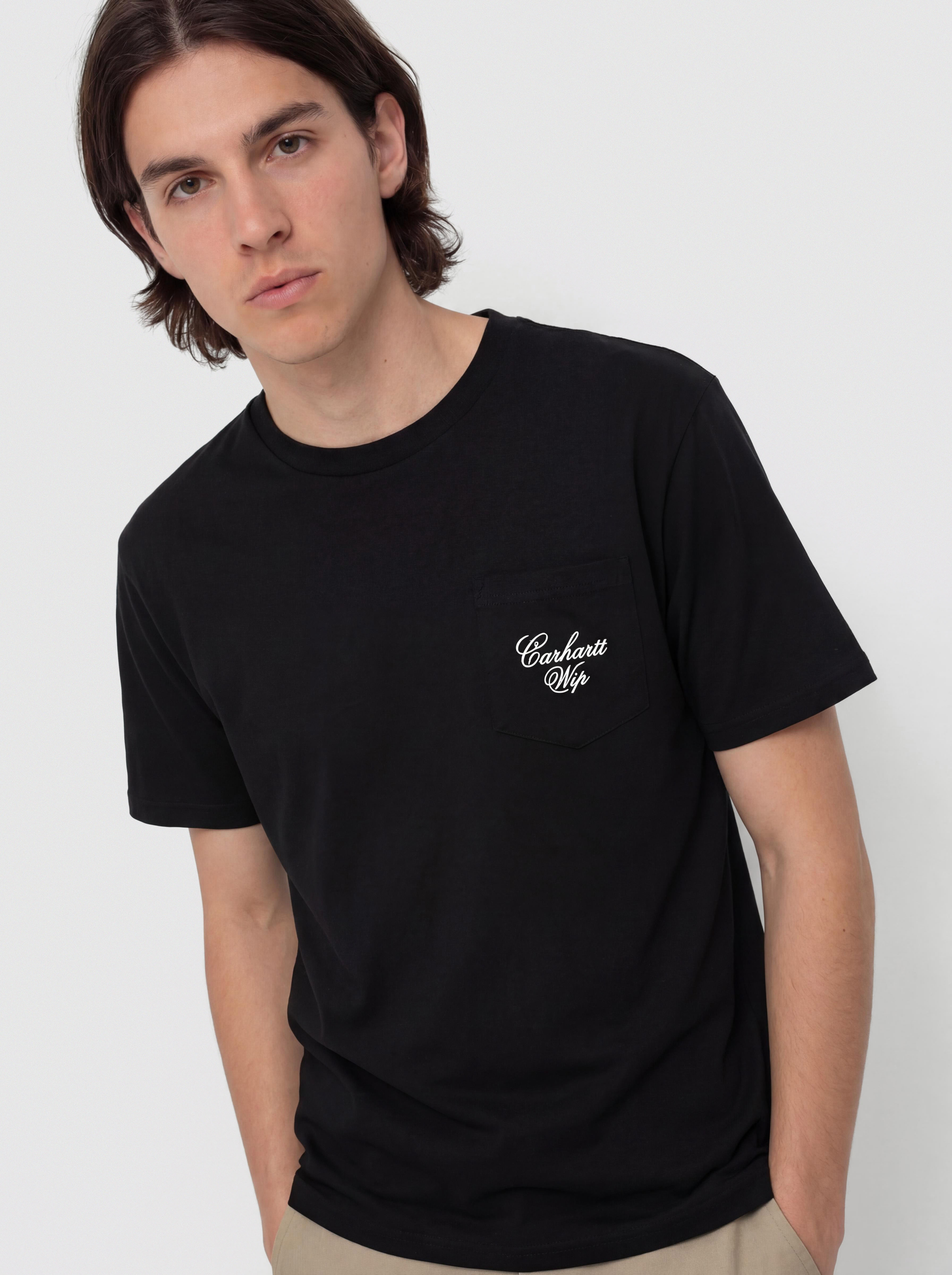 Тениска Carhartt WIP Longhand Pocket (black/white)