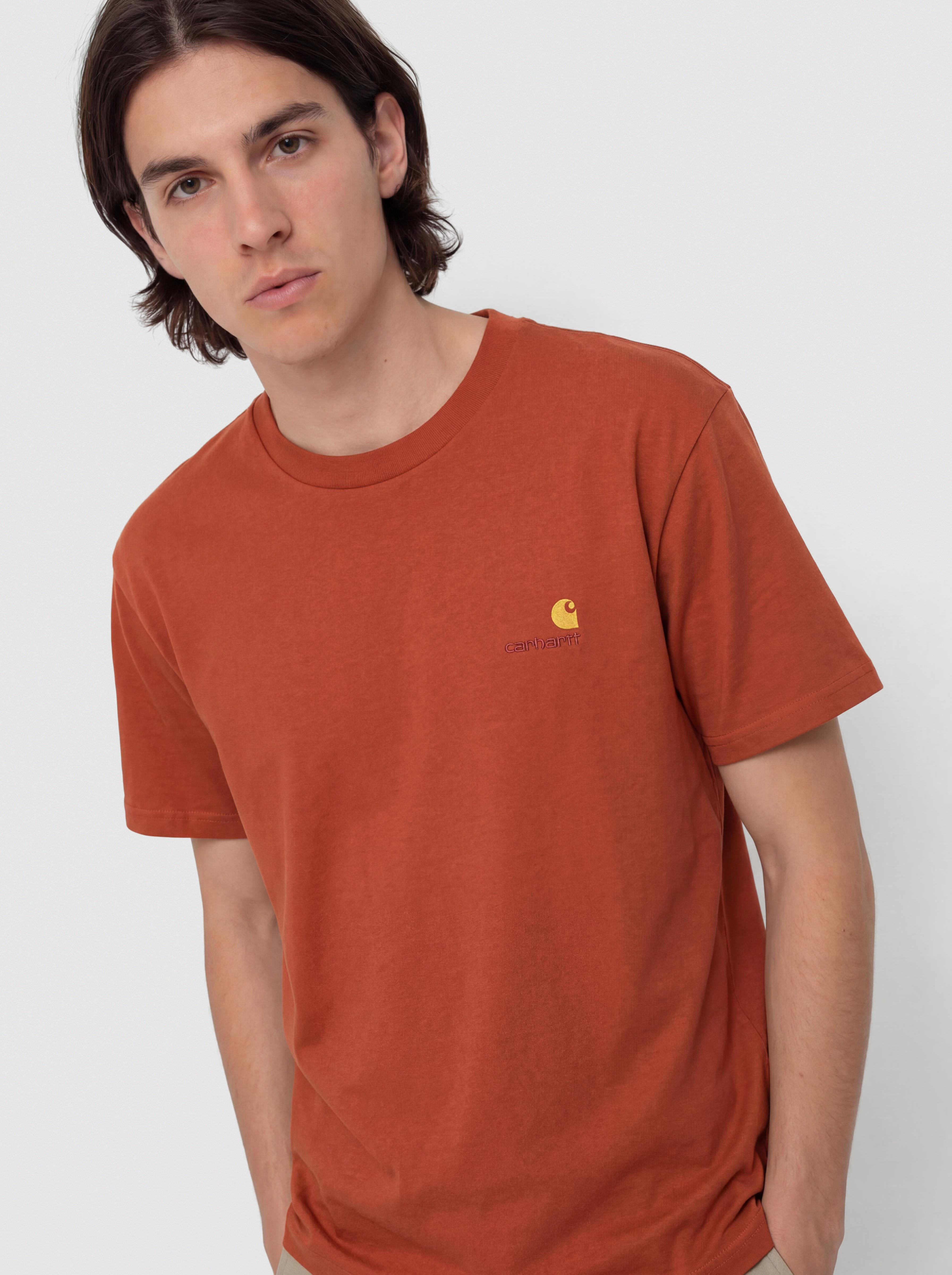 Тениска Carhartt WIP American Script (oxide red)