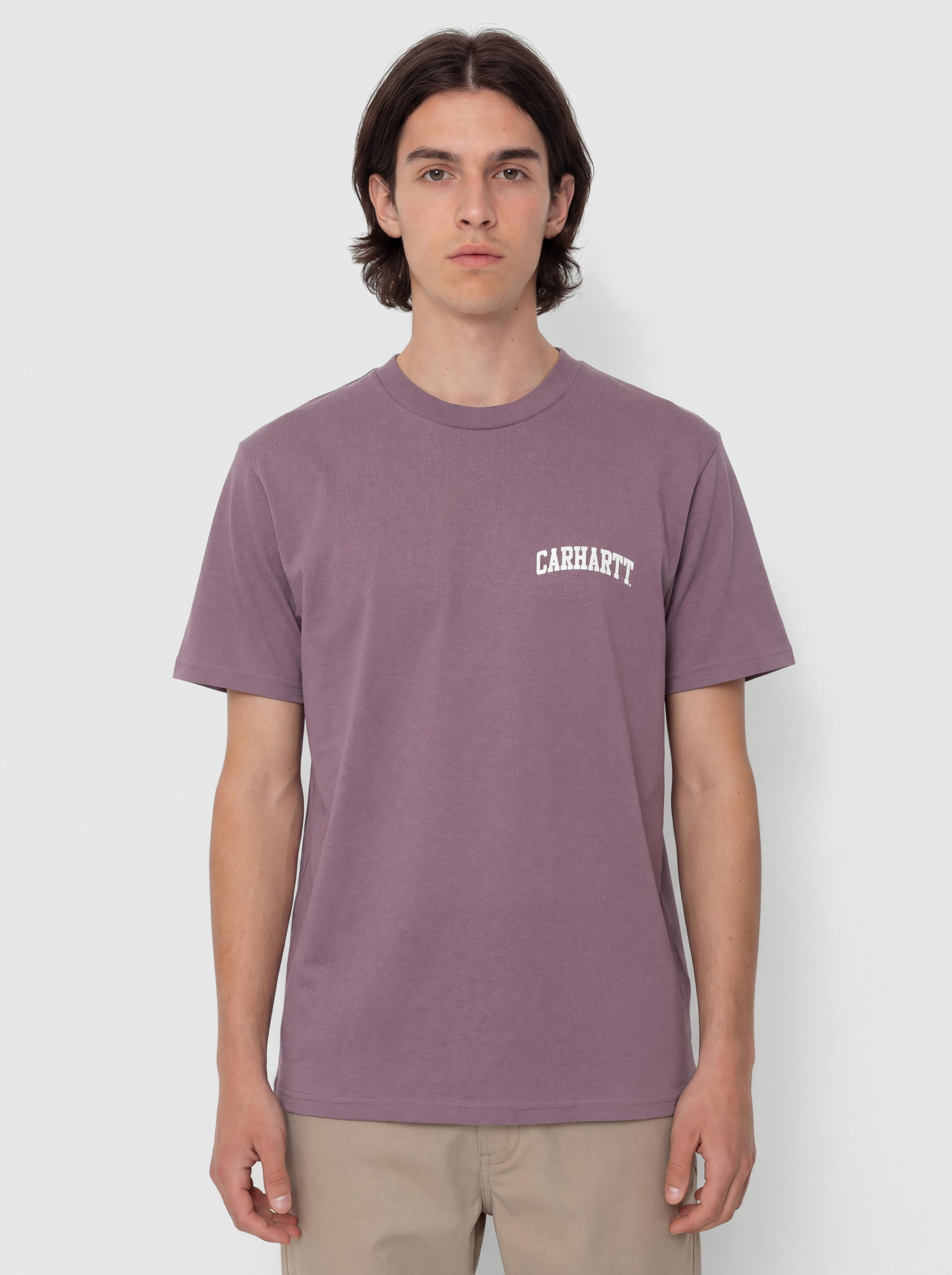 Тениска Carhartt WIP University Script (phlox/white)