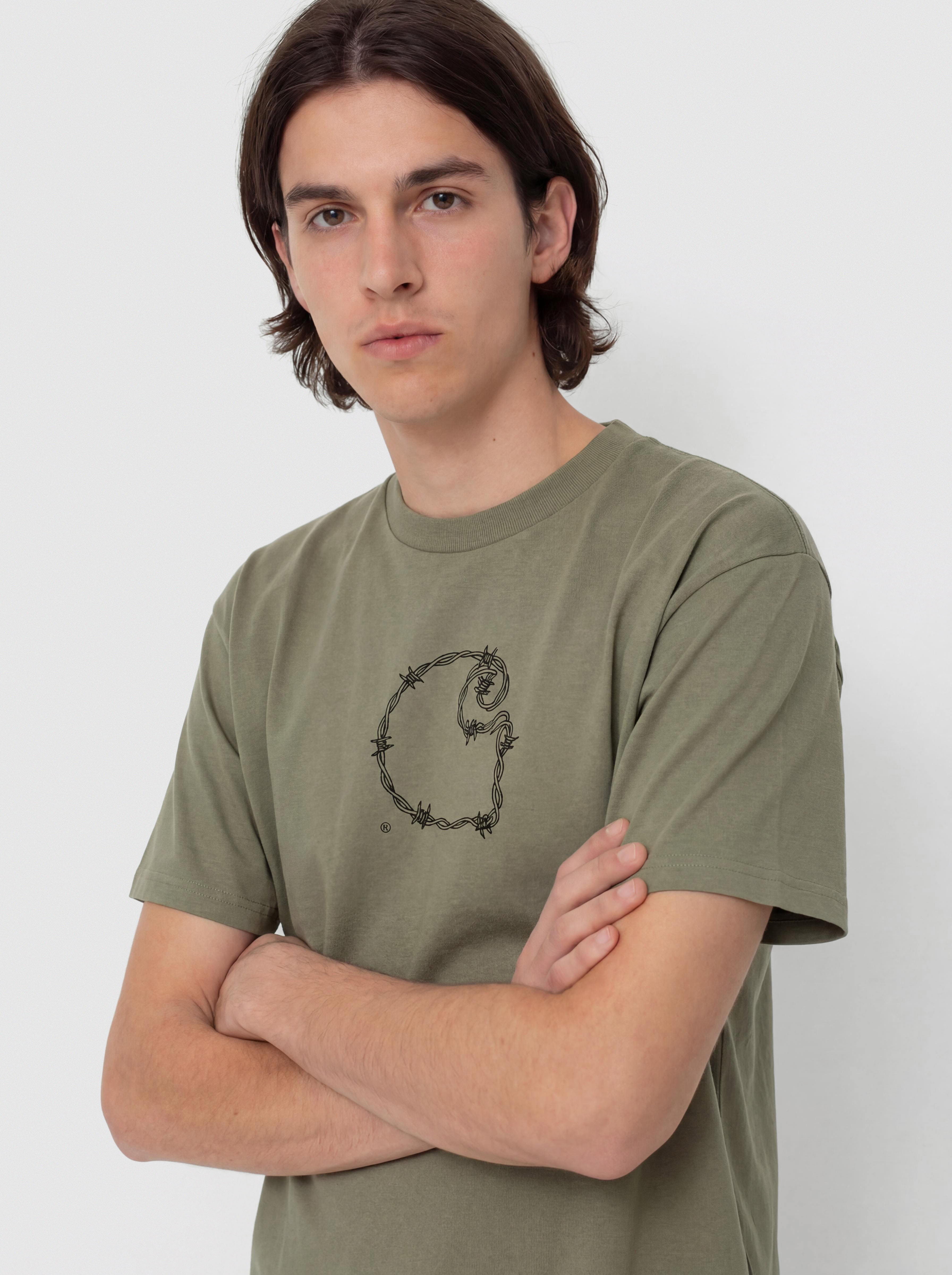 Тениска Carhartt WIP Barbwire C (dollar green)