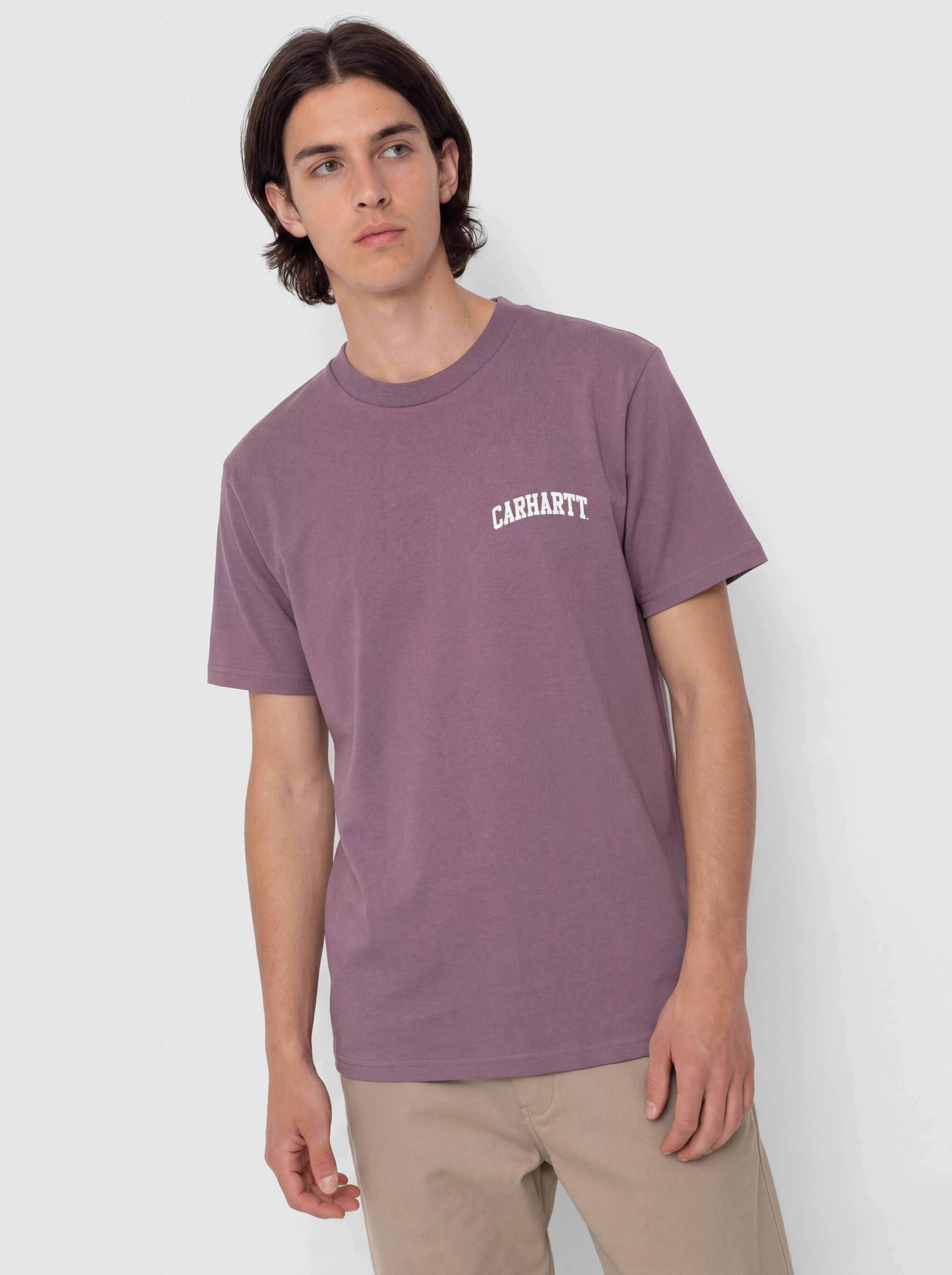 Тениска Carhartt WIP University Script (phlox/white)